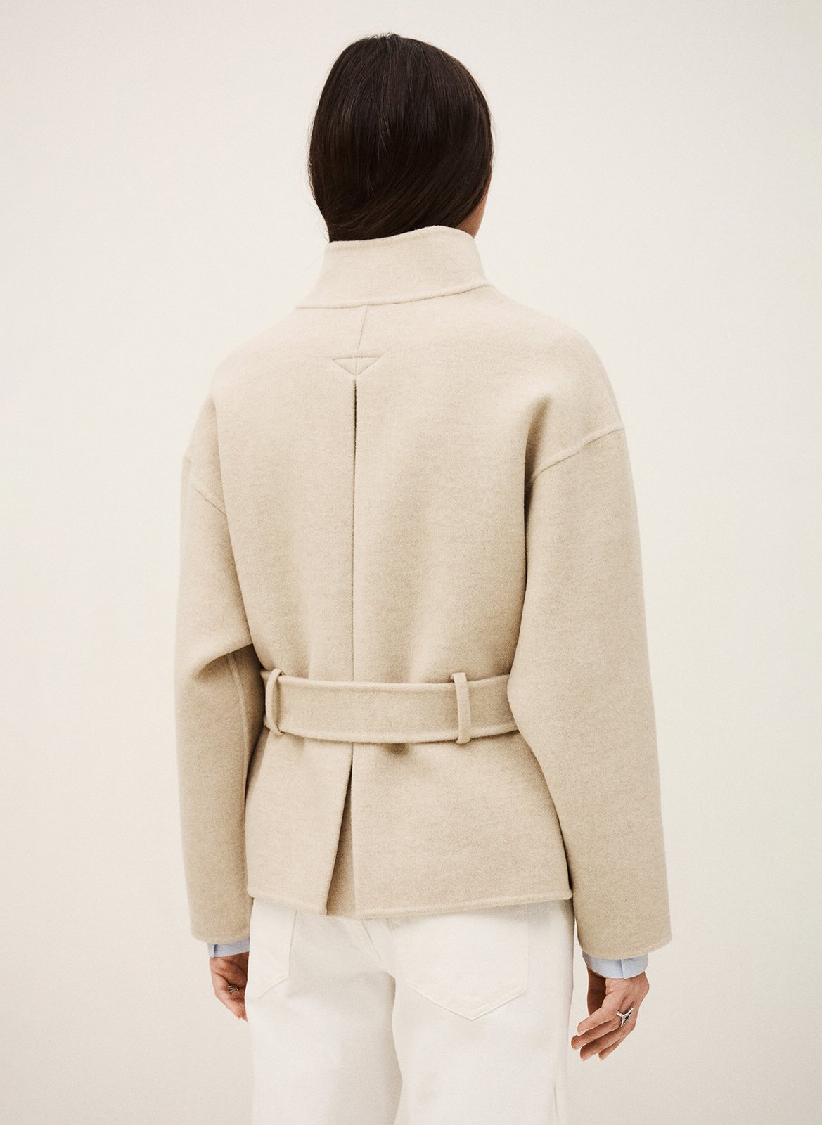 Manteau ample ceinturé en laine mélangée lerica BA&SH Beige