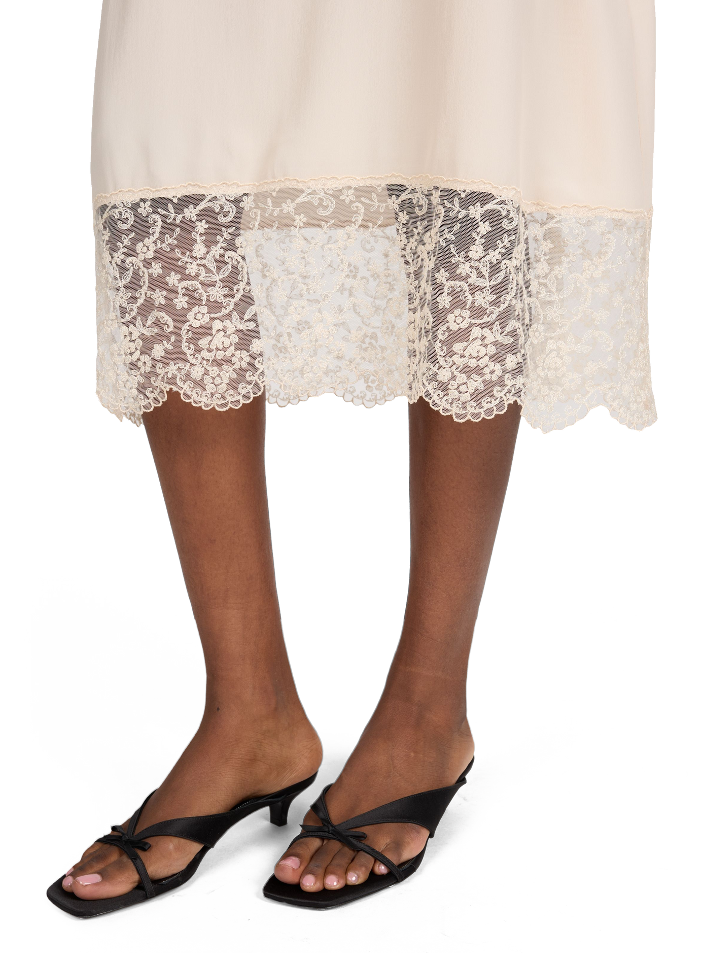 Dress with lace trim slip dress with floral pattern SIMONE ROCHA Beige