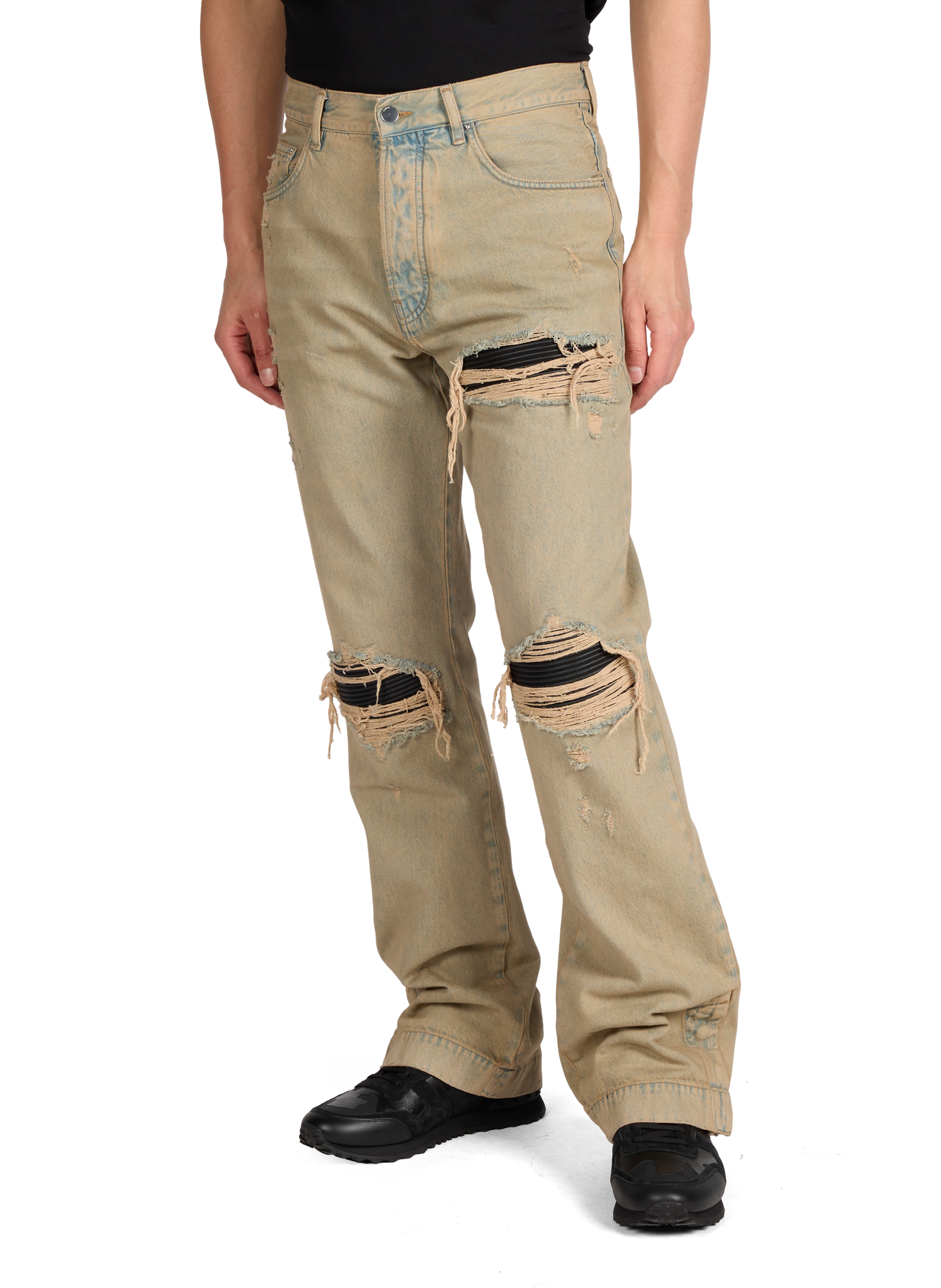 Jean déchiré en coton AMIRI Bleu