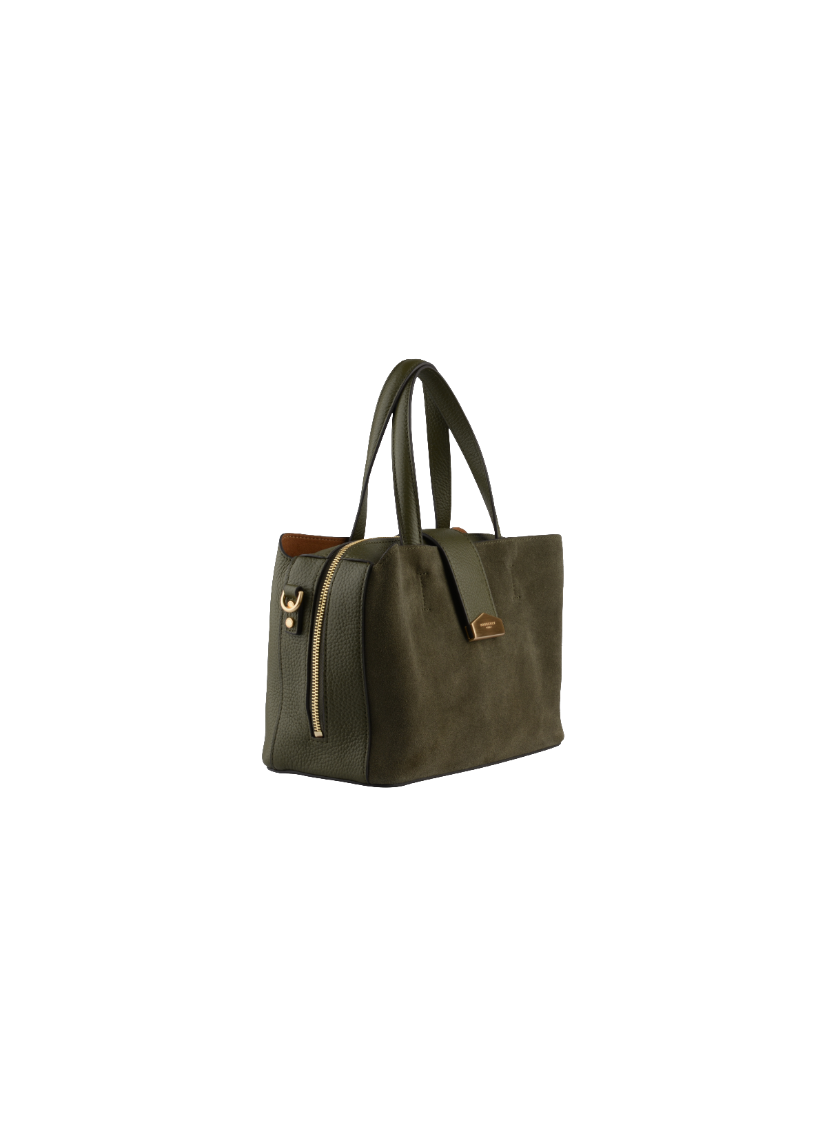 Cavalcade Daim | Sac porté épaule MM en cuir de vachette POURCHET Kaki