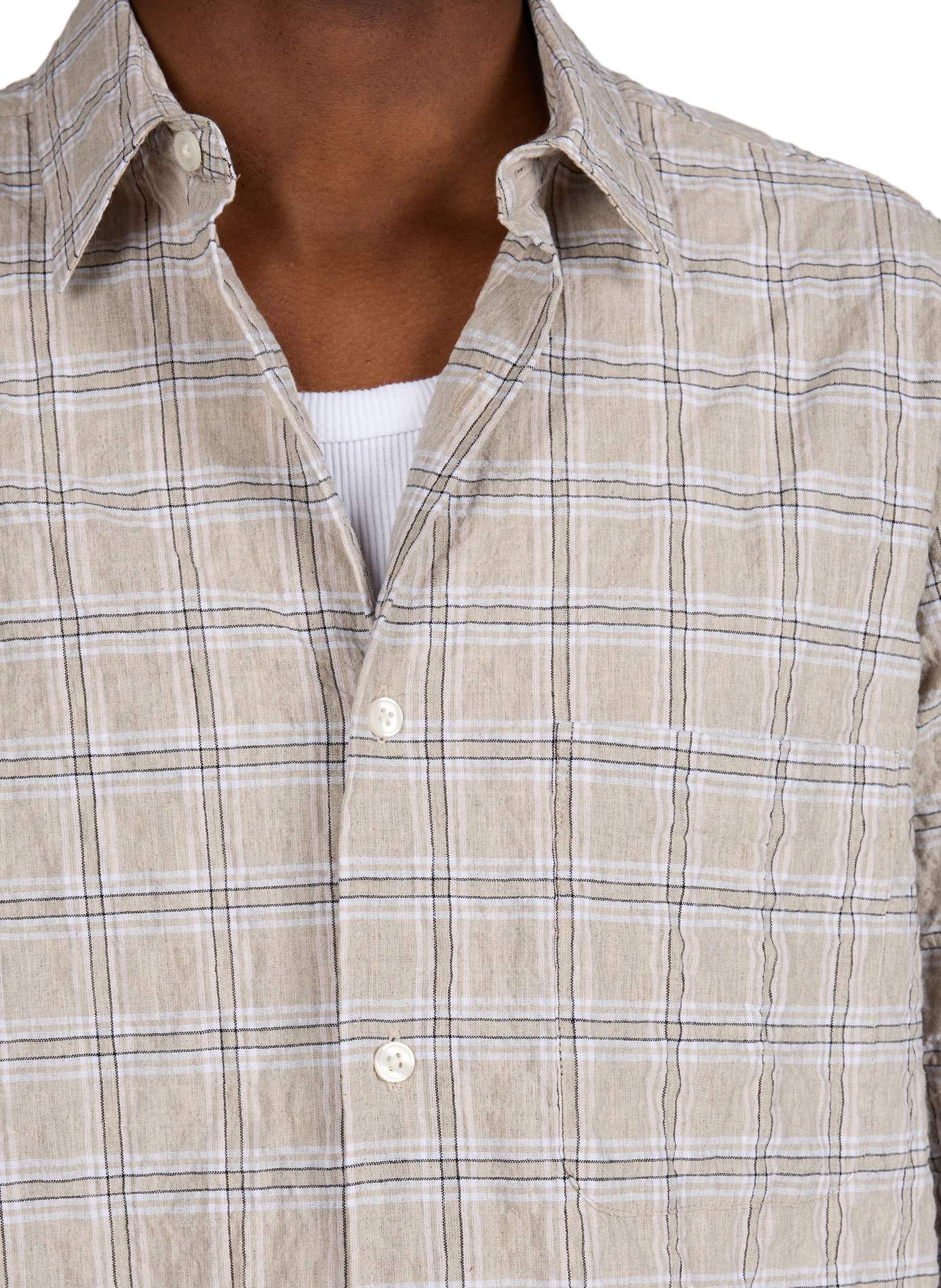 Chemise col classique à carreaux SAMSOE SAMSOE Gris