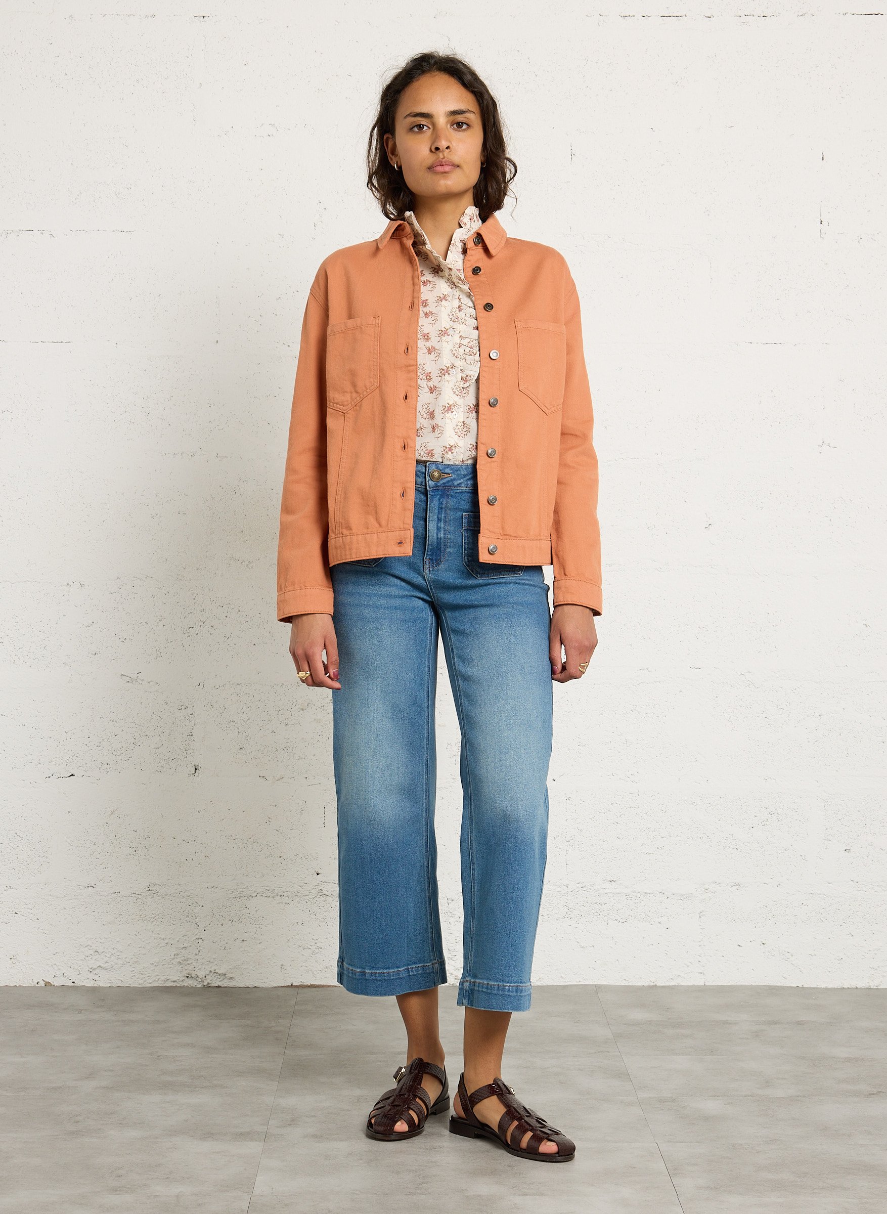 Veste courte droite boutonnée dixie MAISON 123 Rouge