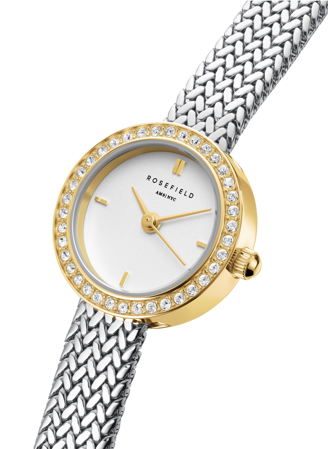 Montre analogique Mini Small Edit à cristaux ROSEFIELD Blanc