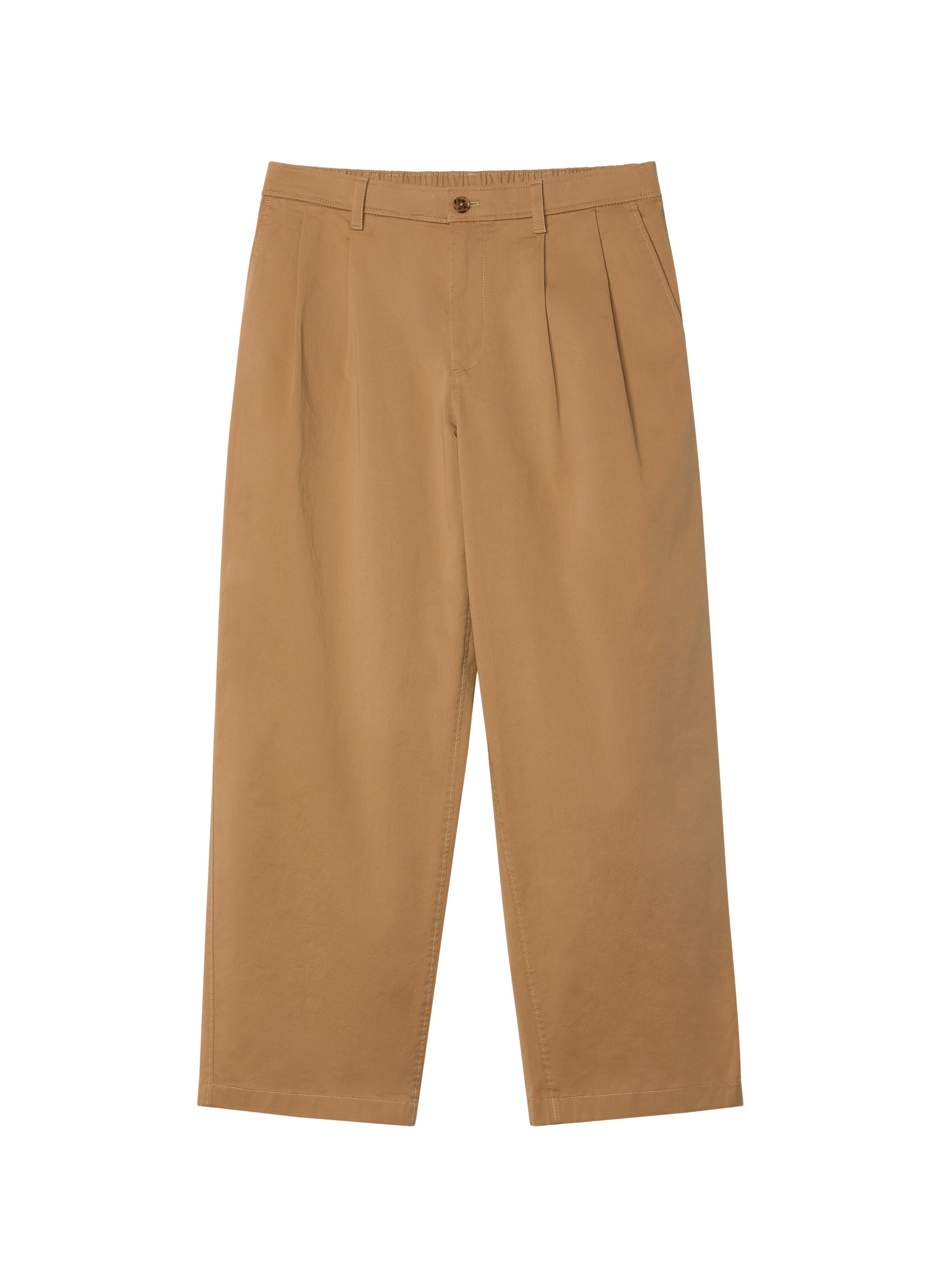 Pantalon droit en coton mélangé CALVIN KLEIN Beige