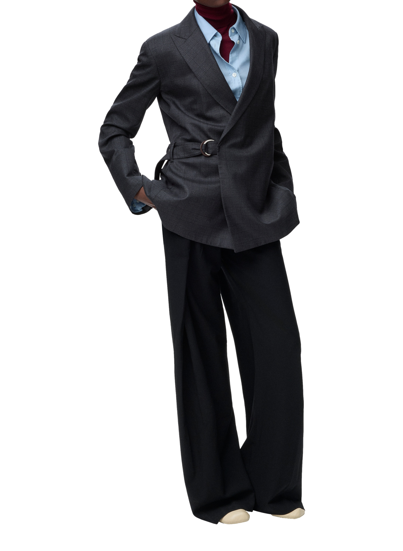 Tailored draped wool blazer LOEWE Grey