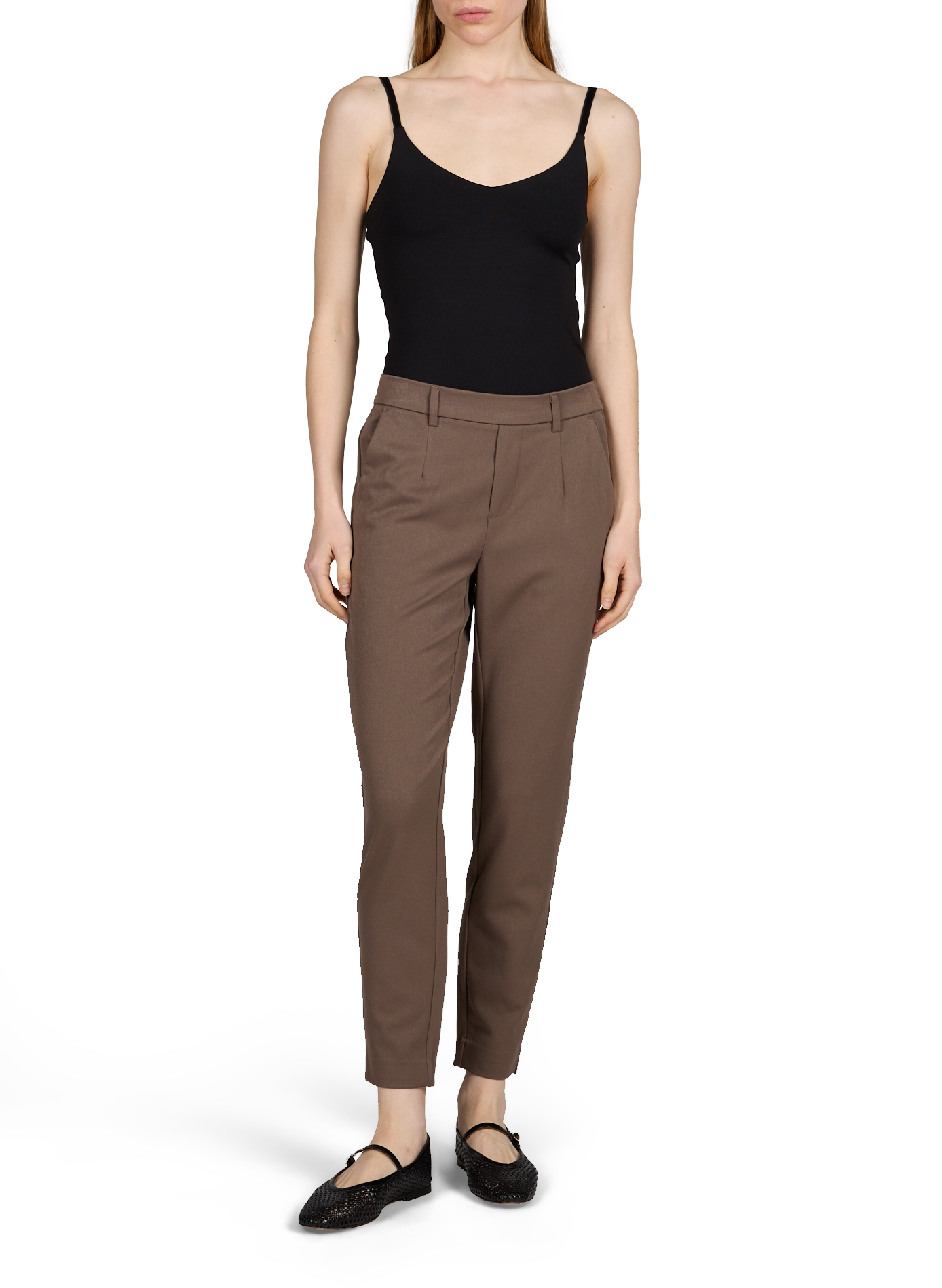 Pantalon Objlisa croisé  slim OBJECT Marron