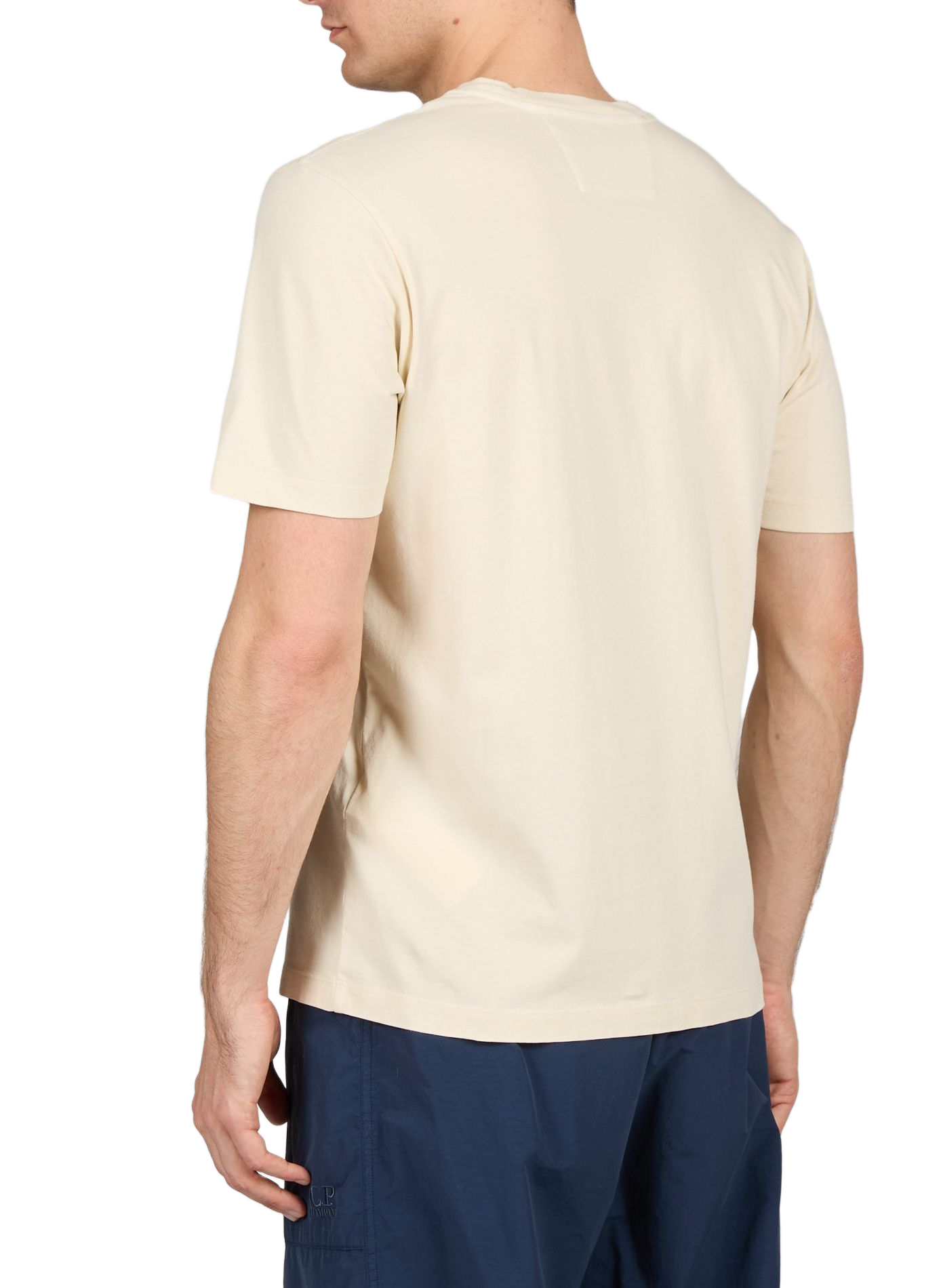 Biker-style cotton t-shirt CP COMPANY Beige