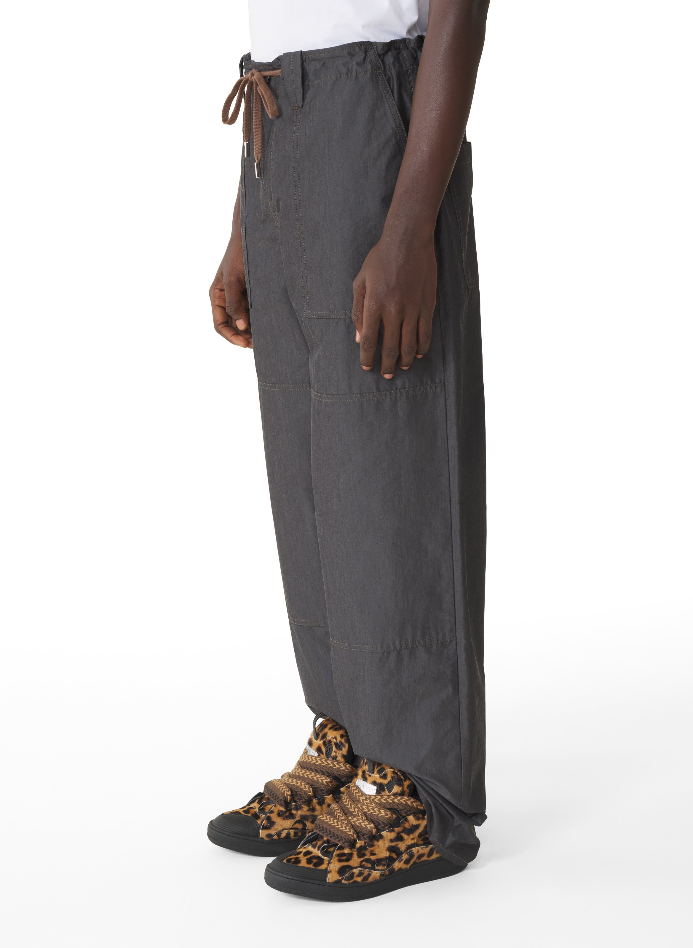 Pantalon large en chambray LANVIN Noir