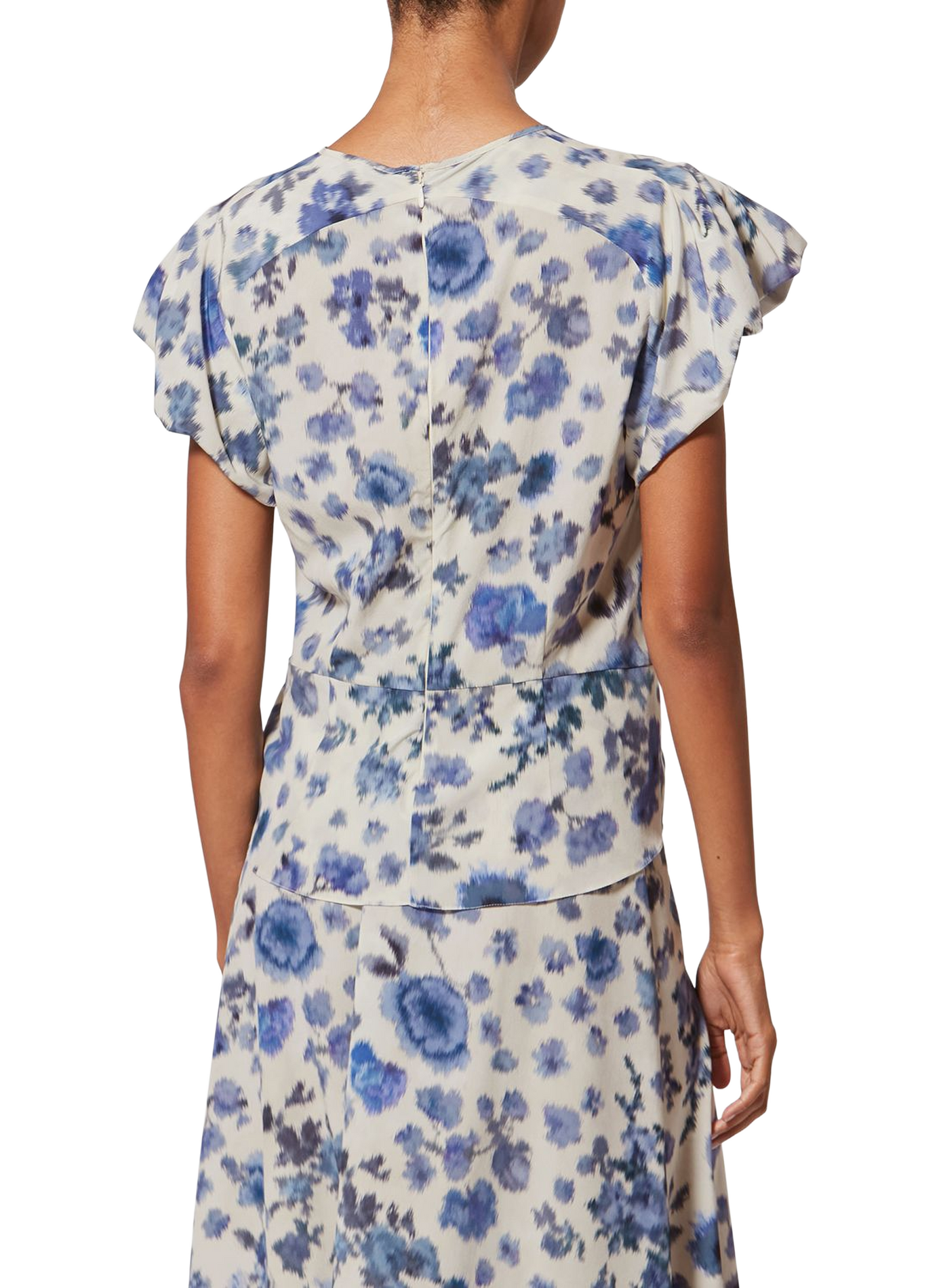 Draped printed stretch silk top ISABEL MARANT Blue