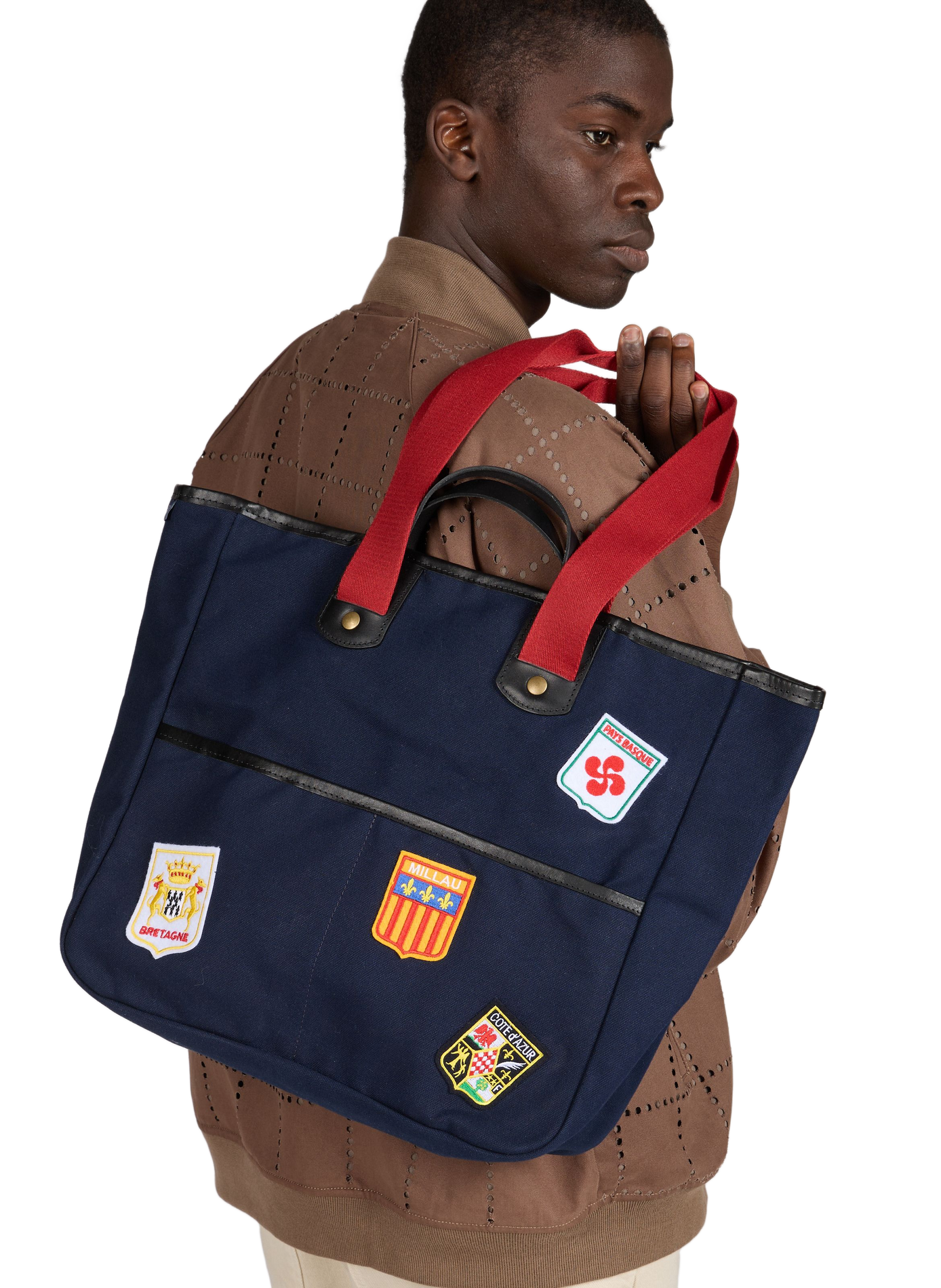 Tote bag with cotton patches BLEU DE CHAUFFE Blue