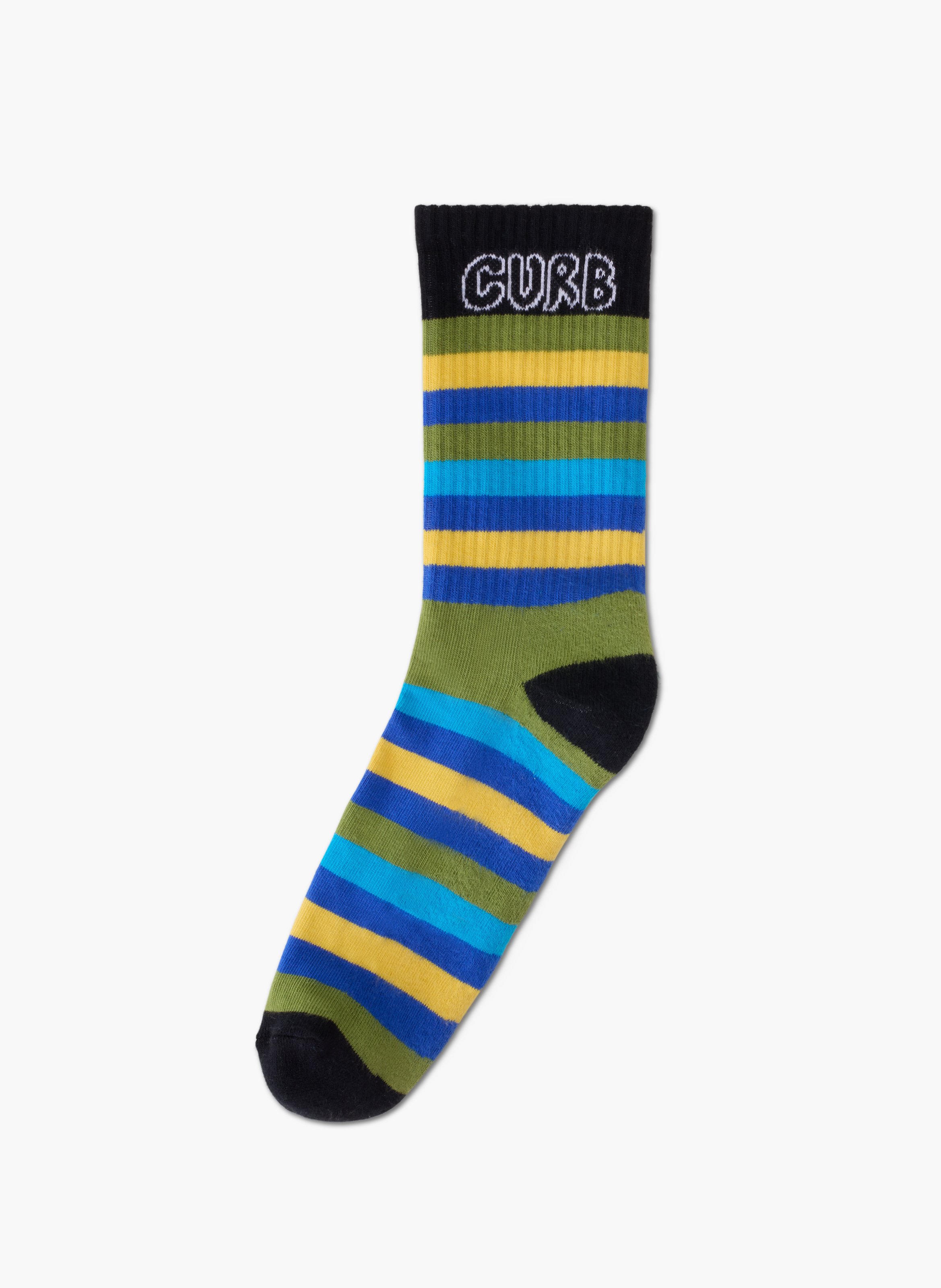 Chaussettes rayées curb en coton LANVIN Vert