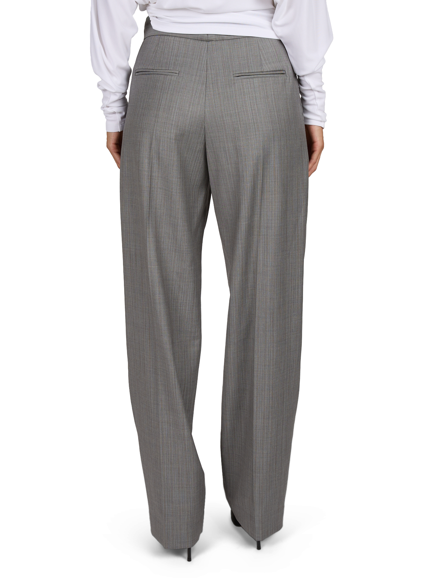 High-waisted wool pleated trousers CHRISTOPHER ESBER Grey