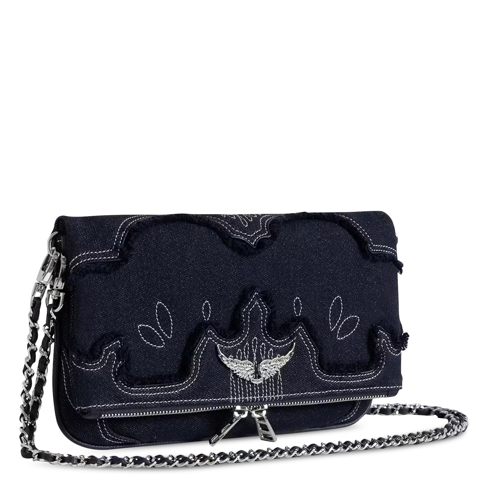 Sac bandoulière en coton mélangé rock ZADIG&VOLTAIRE Bleu