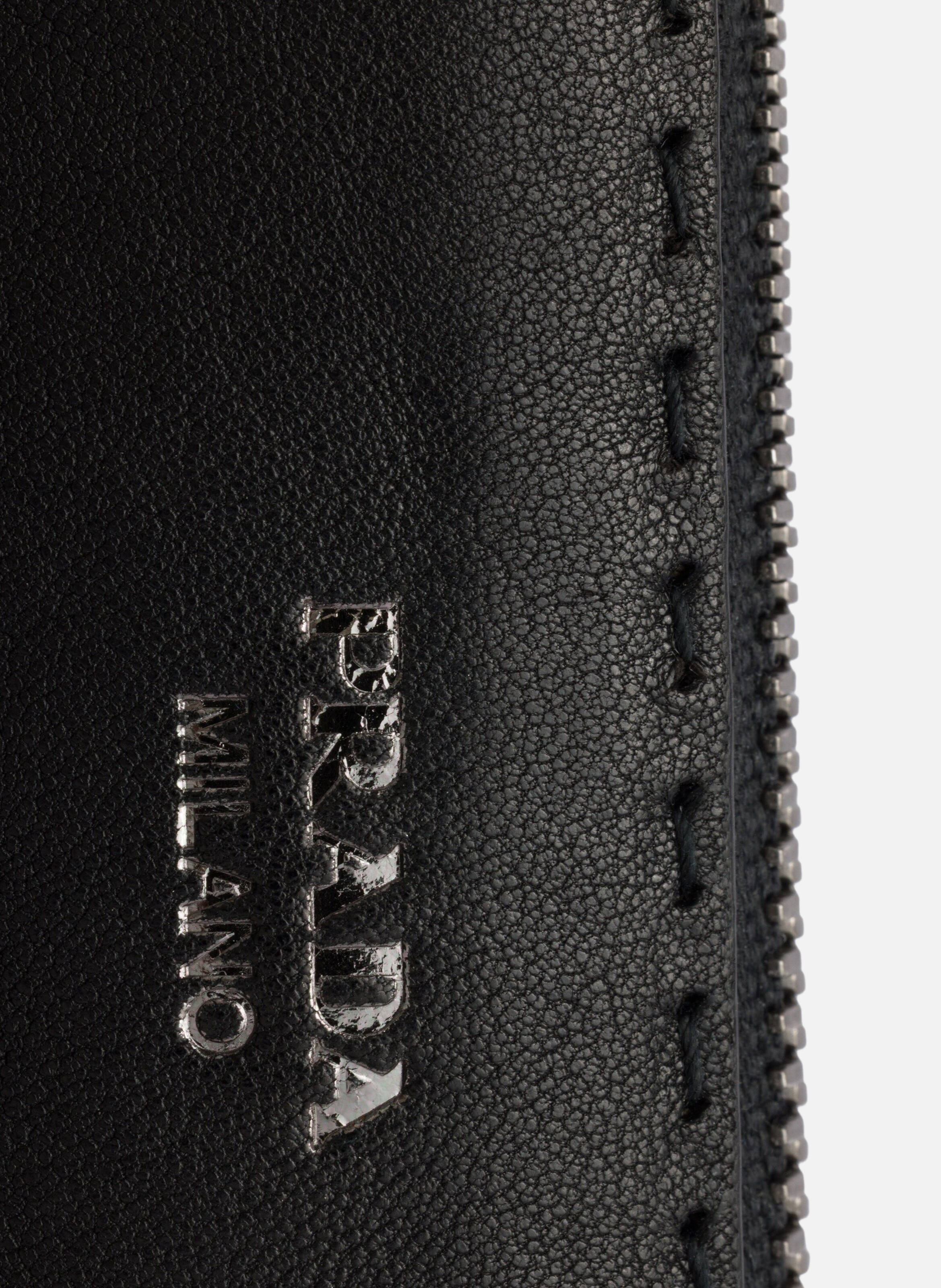 Pochette en cuir vieilli PRADA Noir