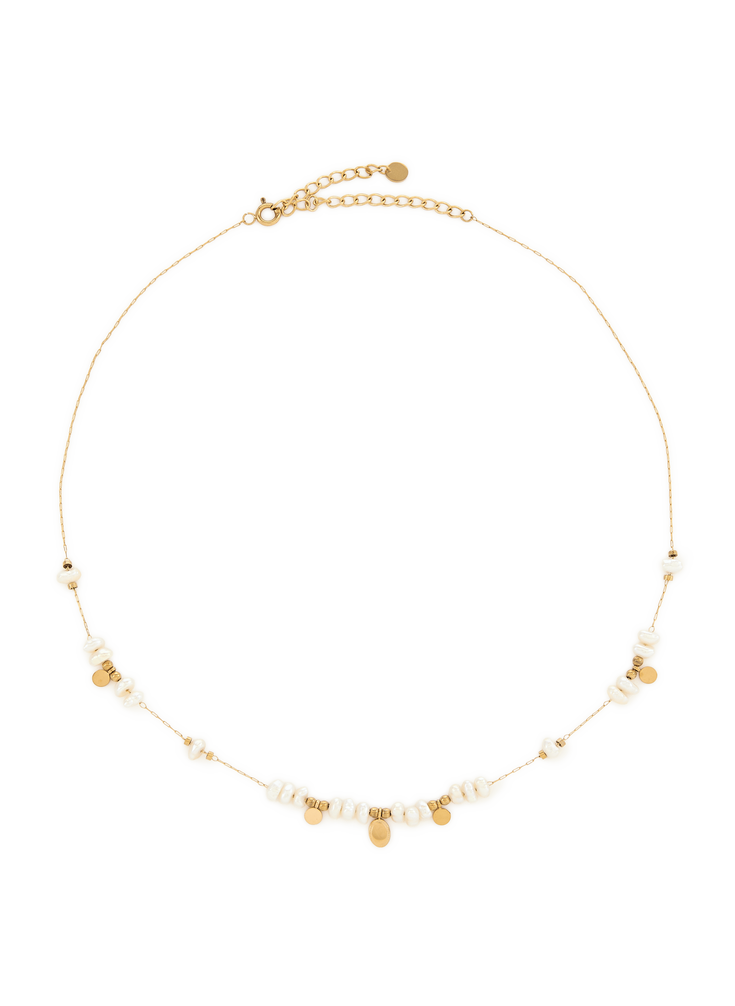 Collier en acier avec perles AU PRINTEMPS PARIS Beige