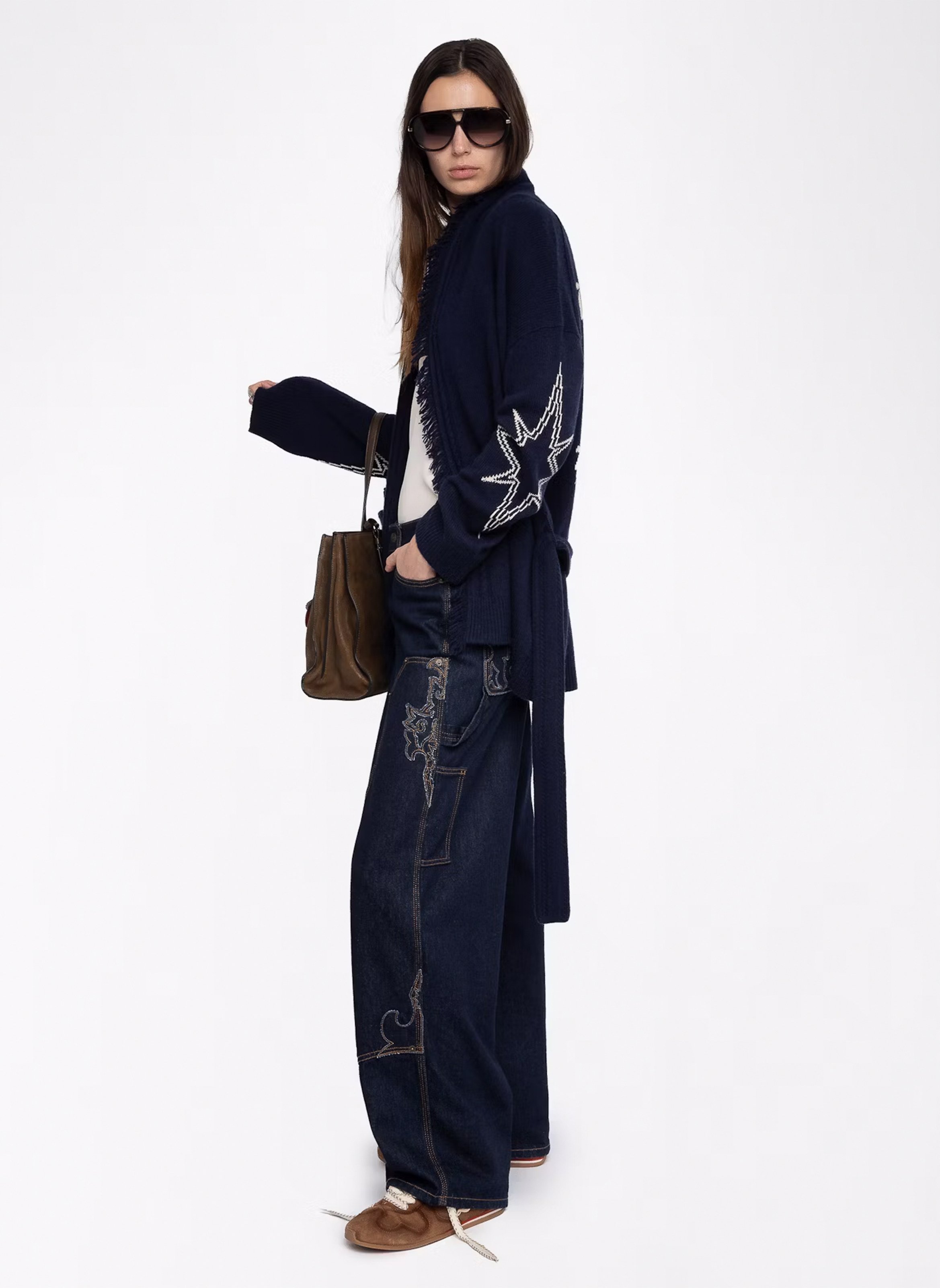Manteau col v en laine et cachemire alpa ZADIG&VOLTAIRE Bleu