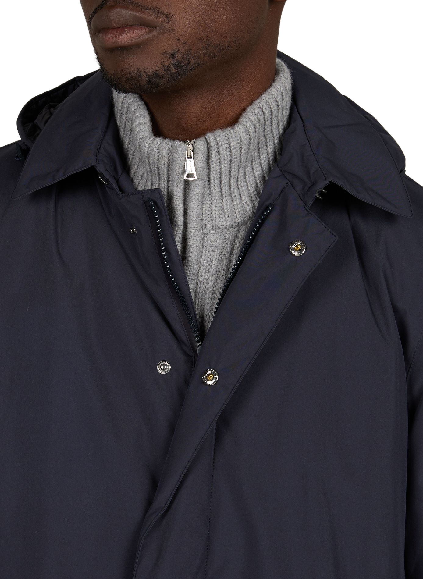 Straight hooded parka HERNO Blue