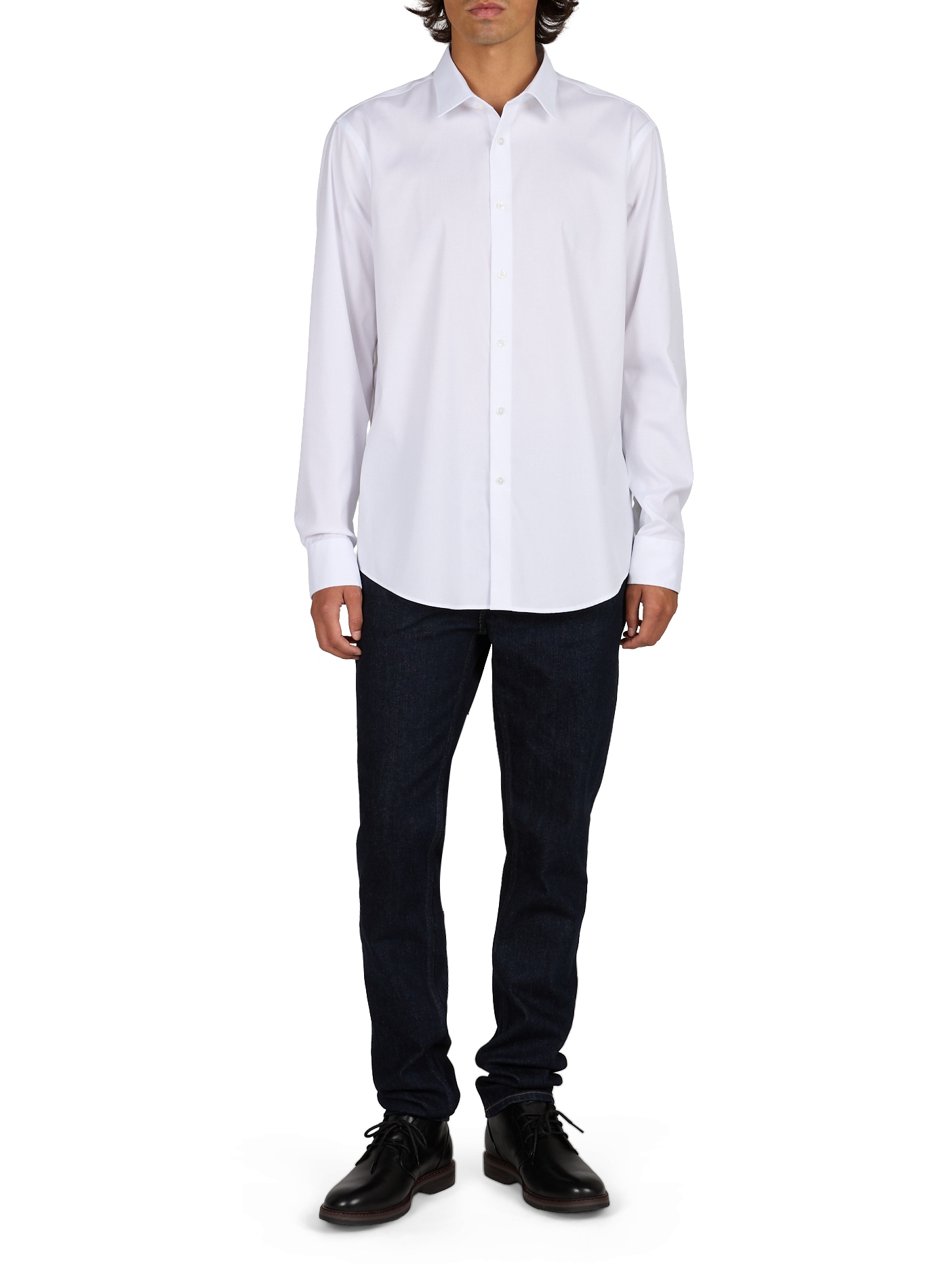 Schmale Hemdbluse aus Baumwollmischung CALVIN KLEIN Weiss