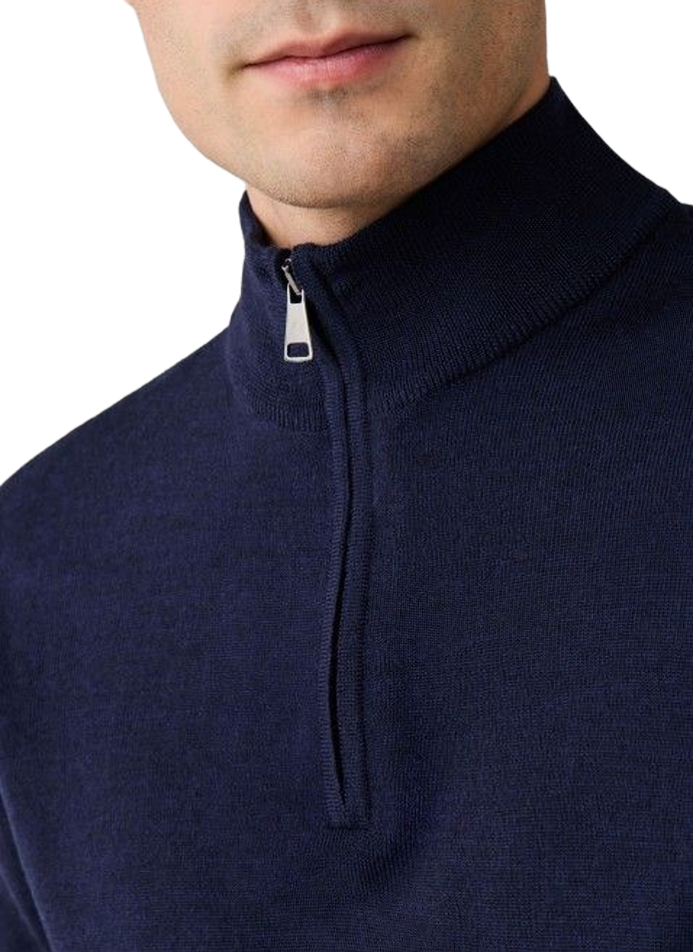 Merino wool zip-neck jumper FACONNABLE Blue