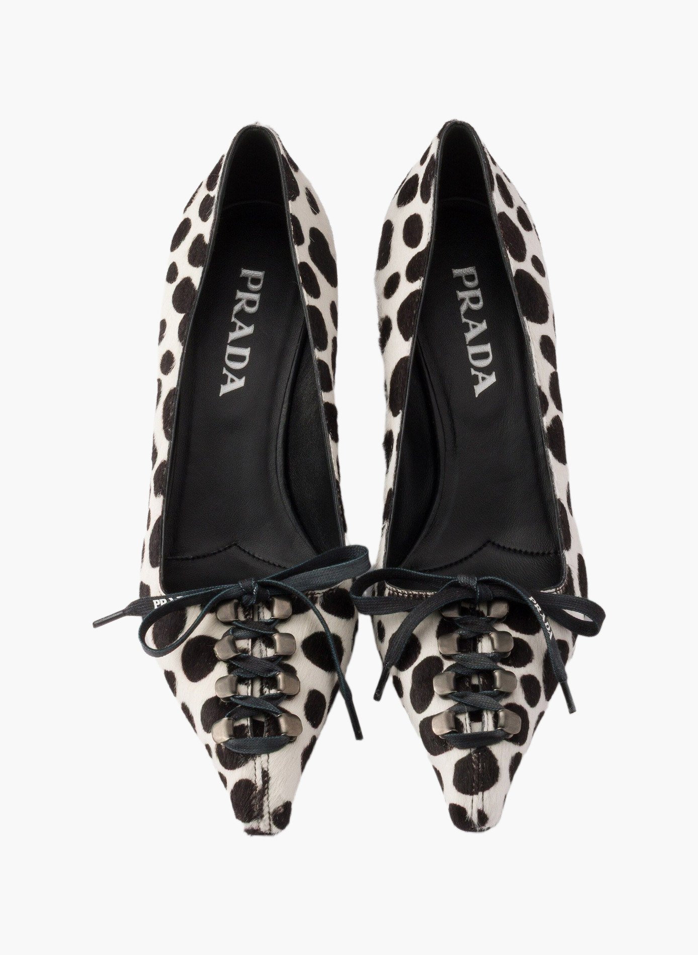 Printed leather pumps PRADA Blanc