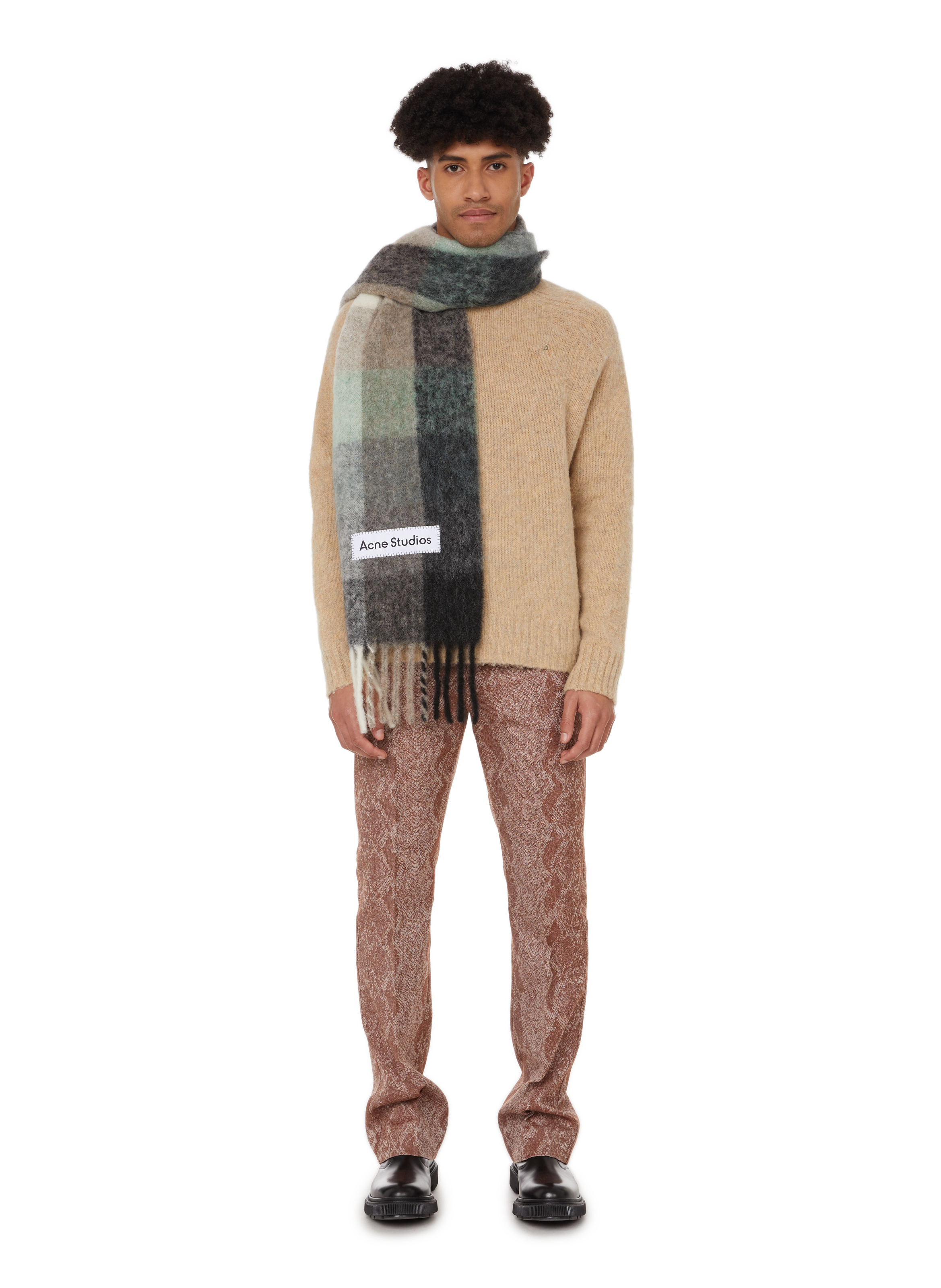 Large check scarf ACNE STUDIOS Green