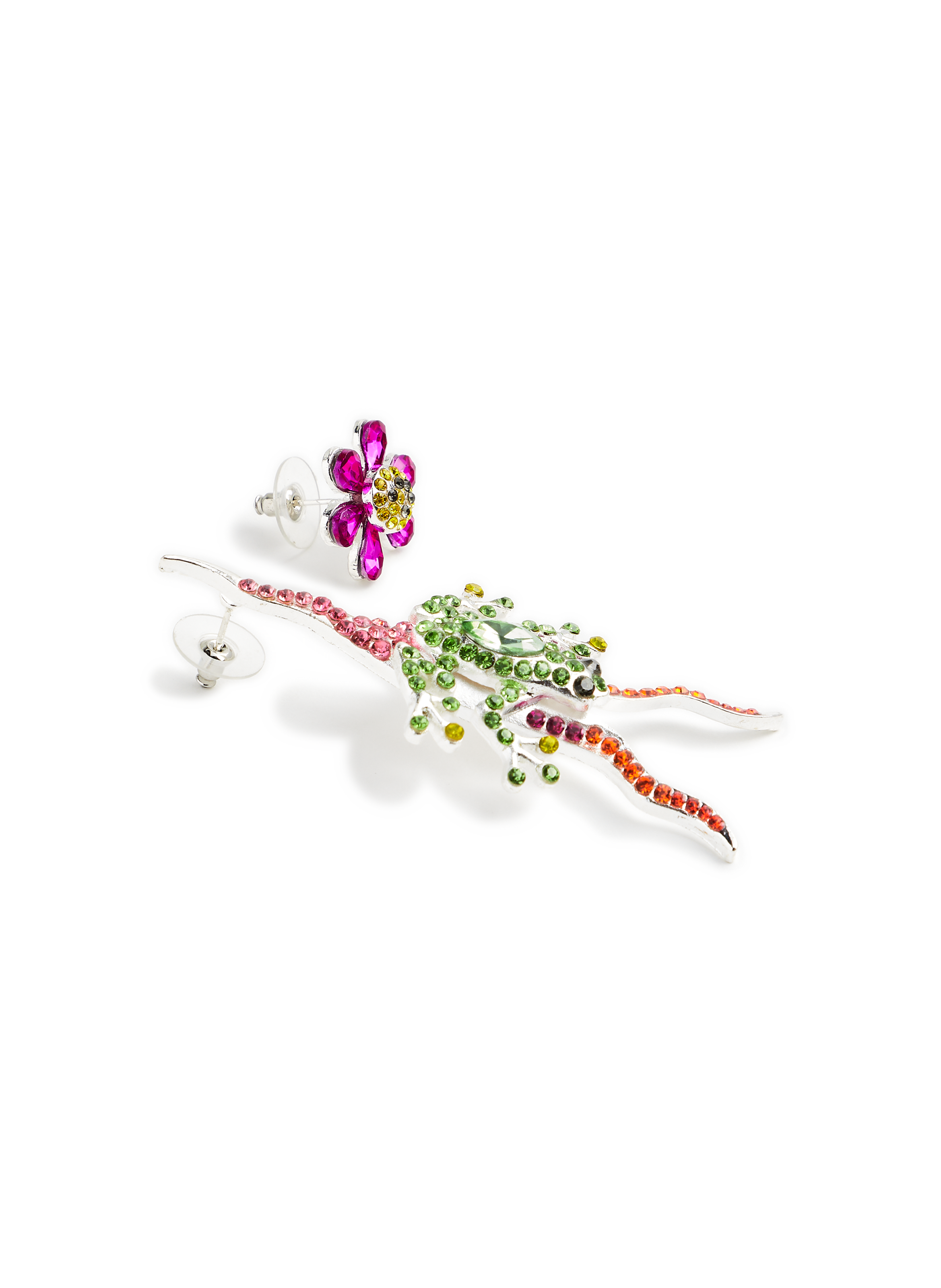 Boucles d'oreille Beetle Fire à strass