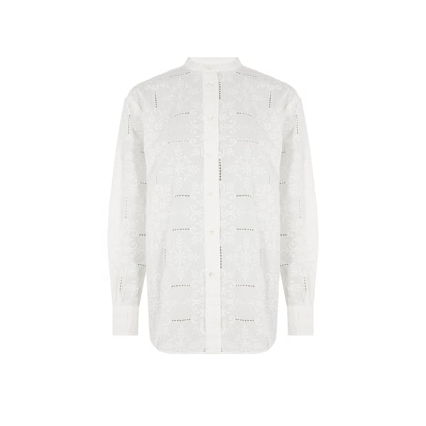 Chemise brodée en voile de coton