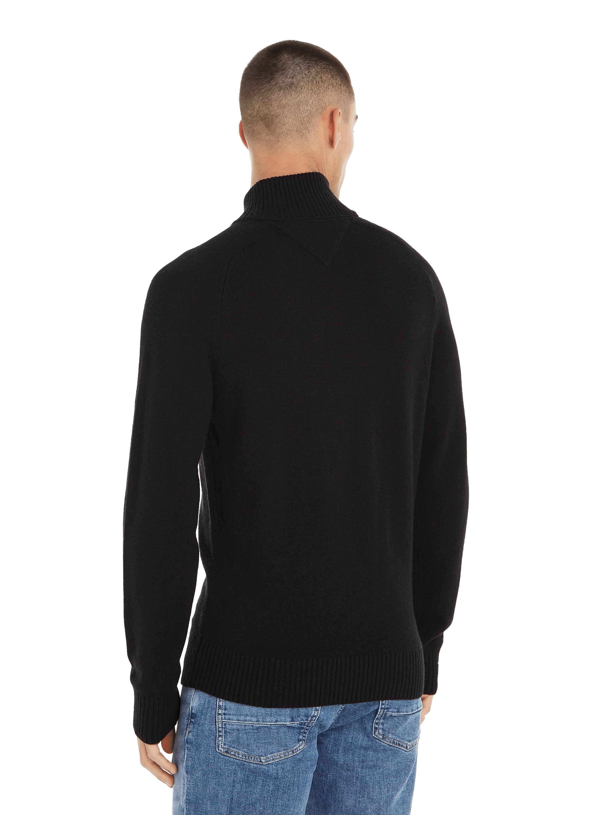 Wool zip-neck jumper TOMMY HILFIGER Black