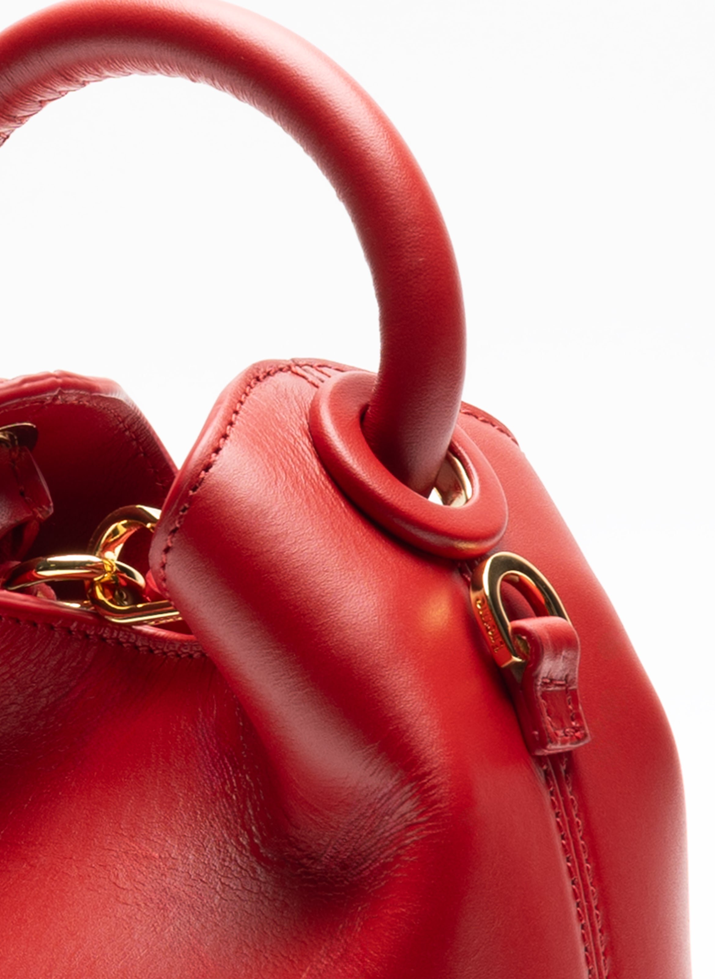Sac madeleine en cuir ELLEME Rouge