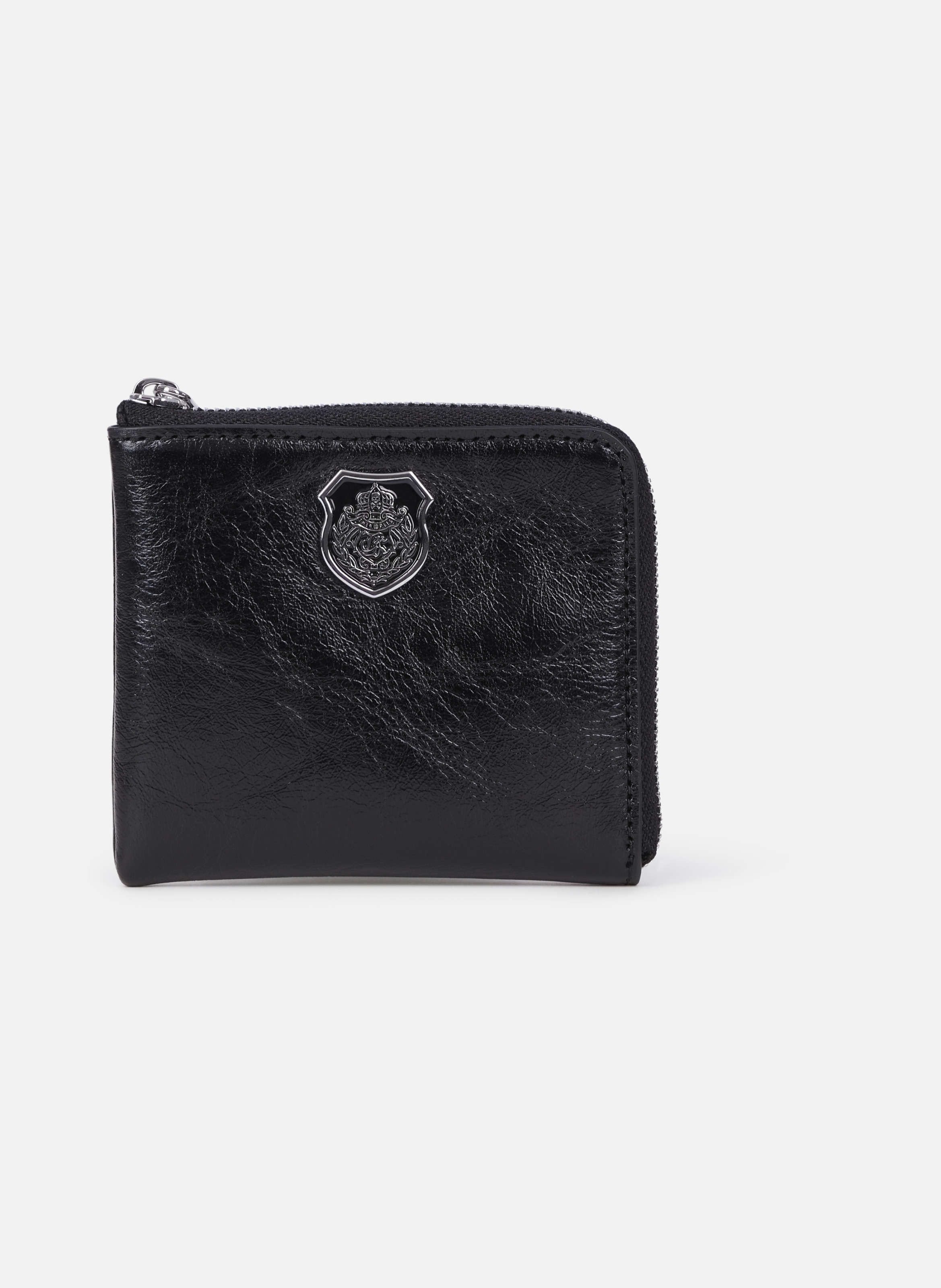 Porte monnaie blason en cuir unisexe Noir The kooples Femme