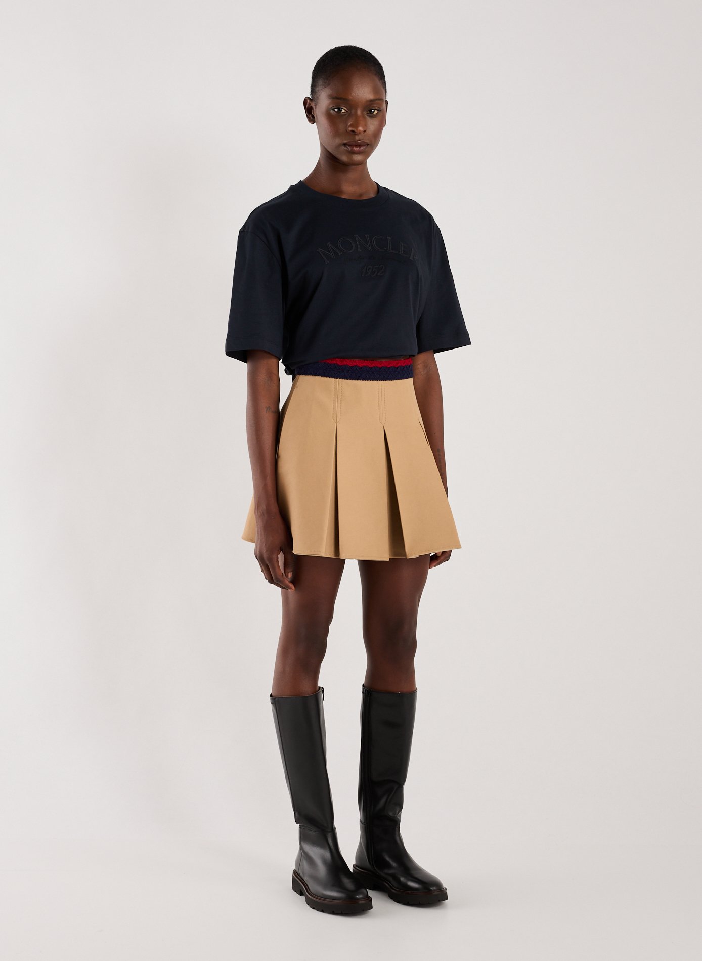 Cotton mini skirt MONCLER Beige