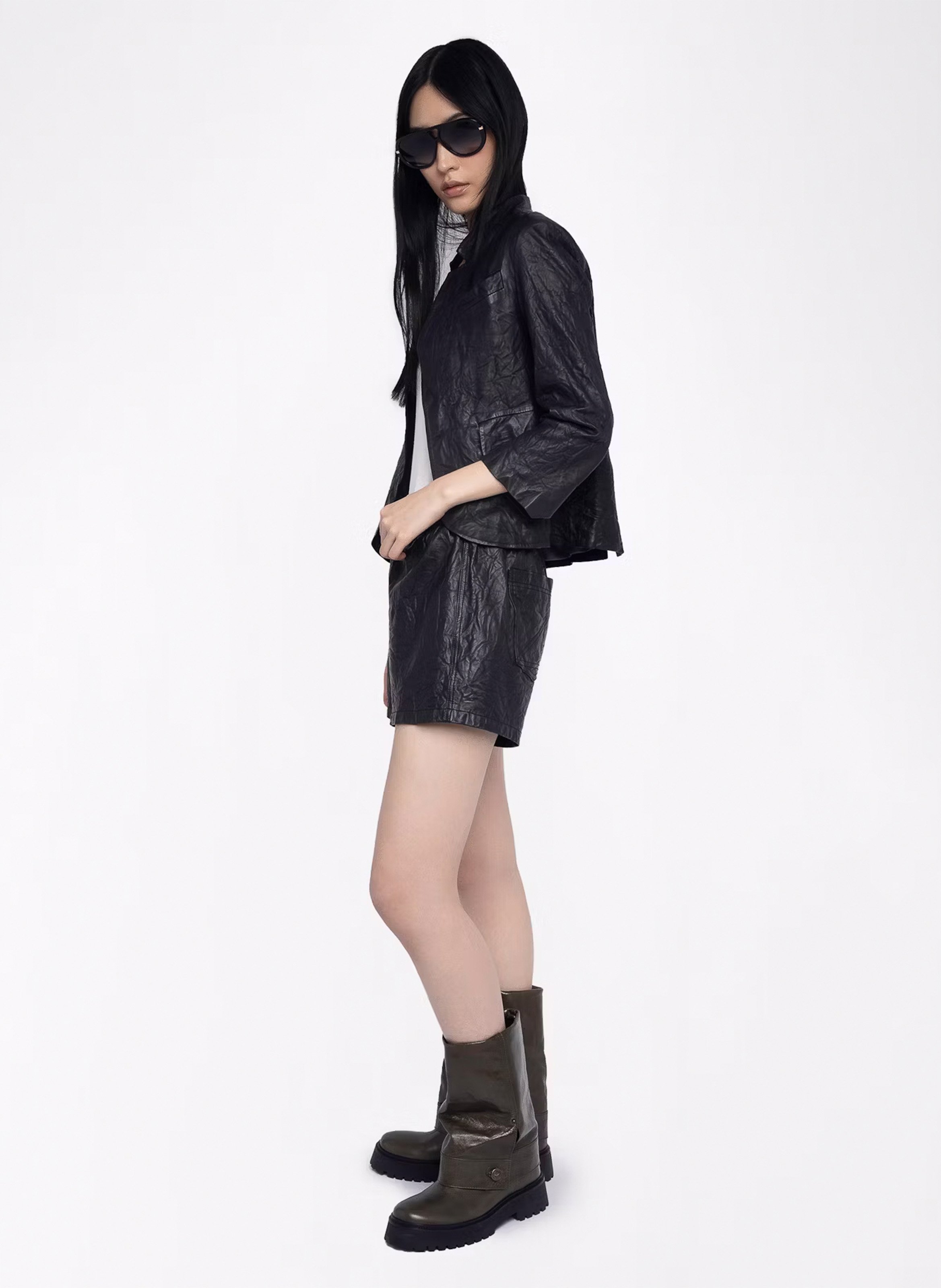 Bottes effet pantalon en cuir effet vintage angie ZADIG&VOLTAIRE Vert