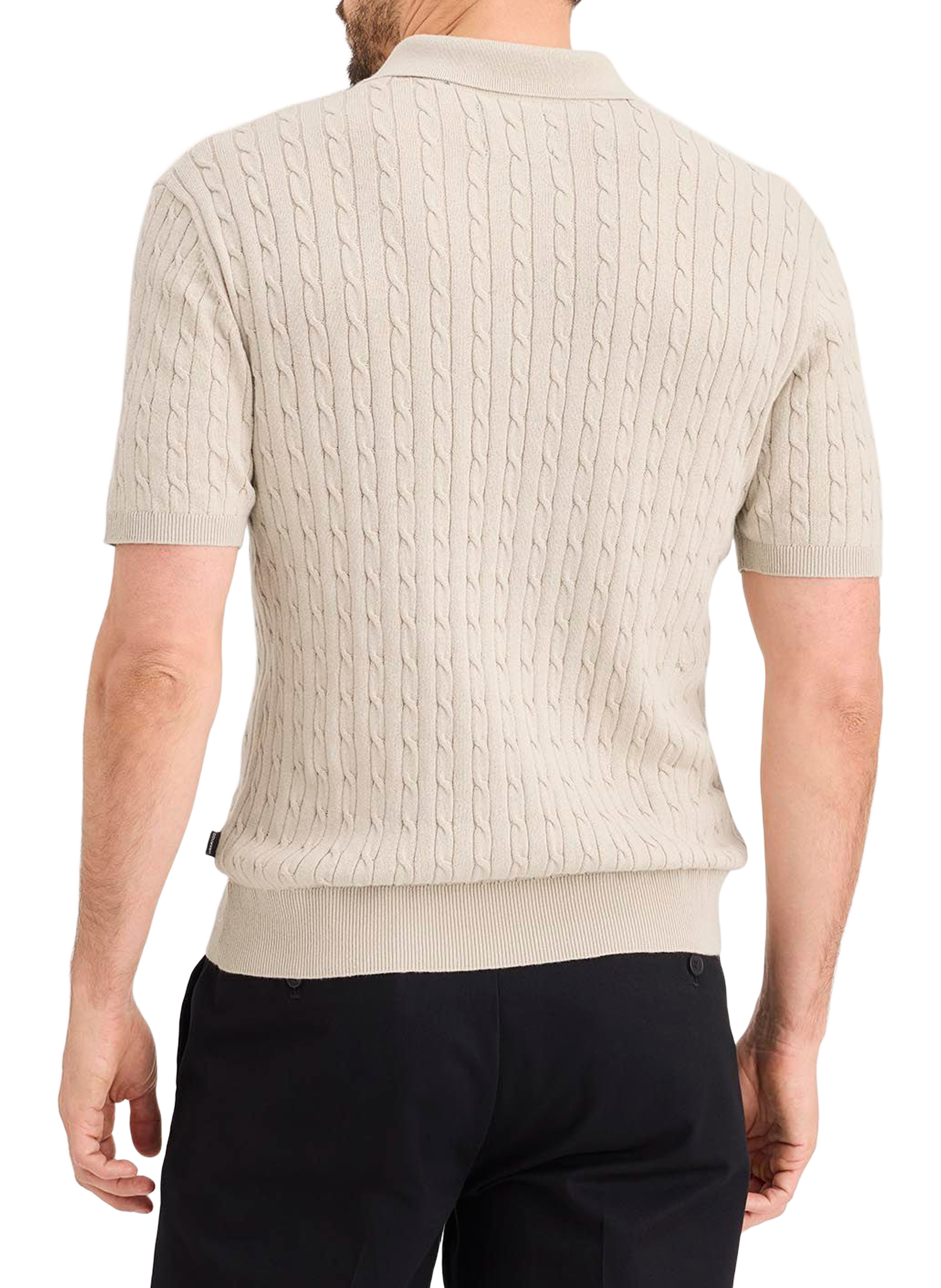 Striped polo in blended cotton DOCKERS Beige