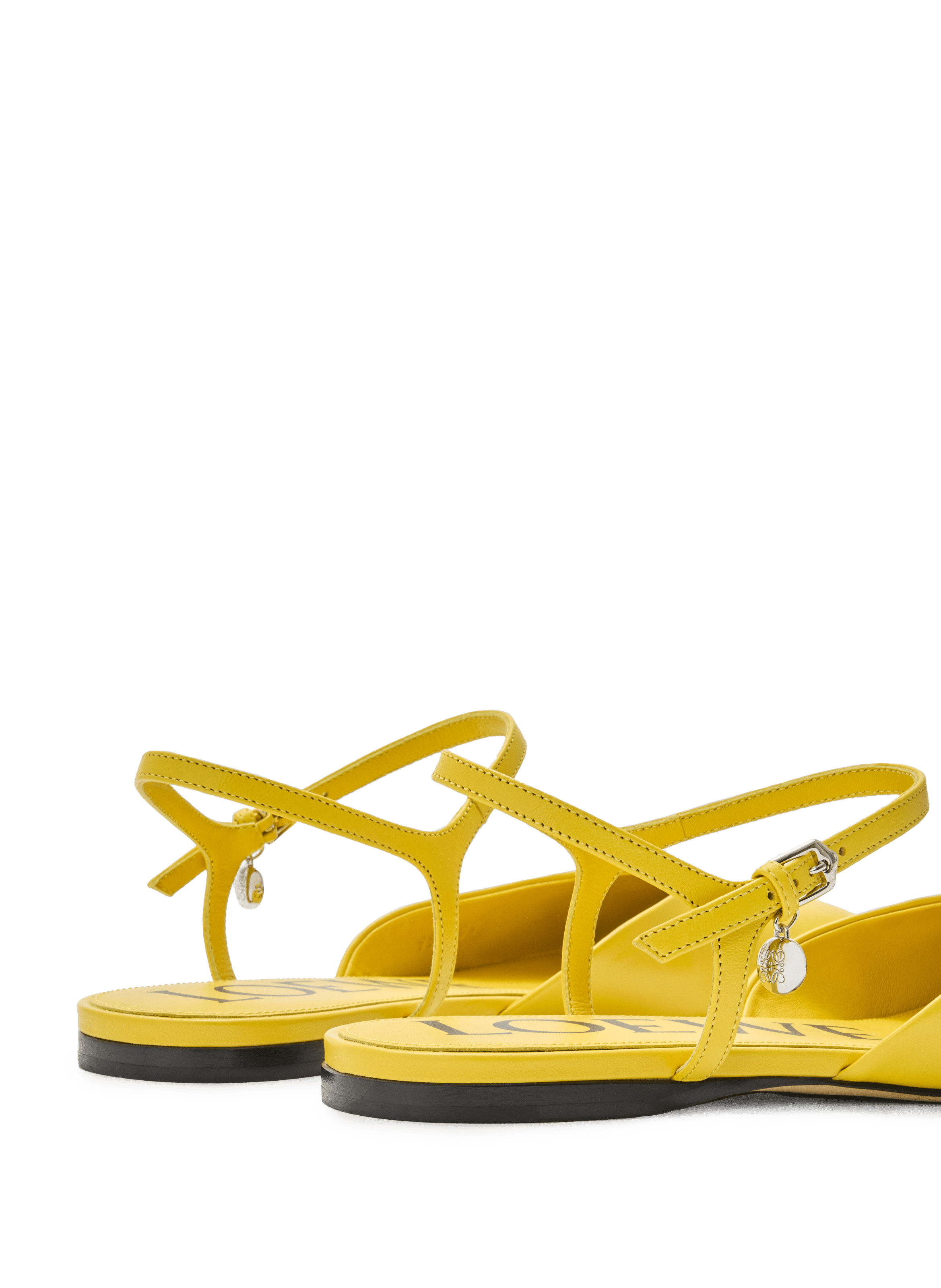 Ankle strap lamb leather ballet flats LOEWE Yellow