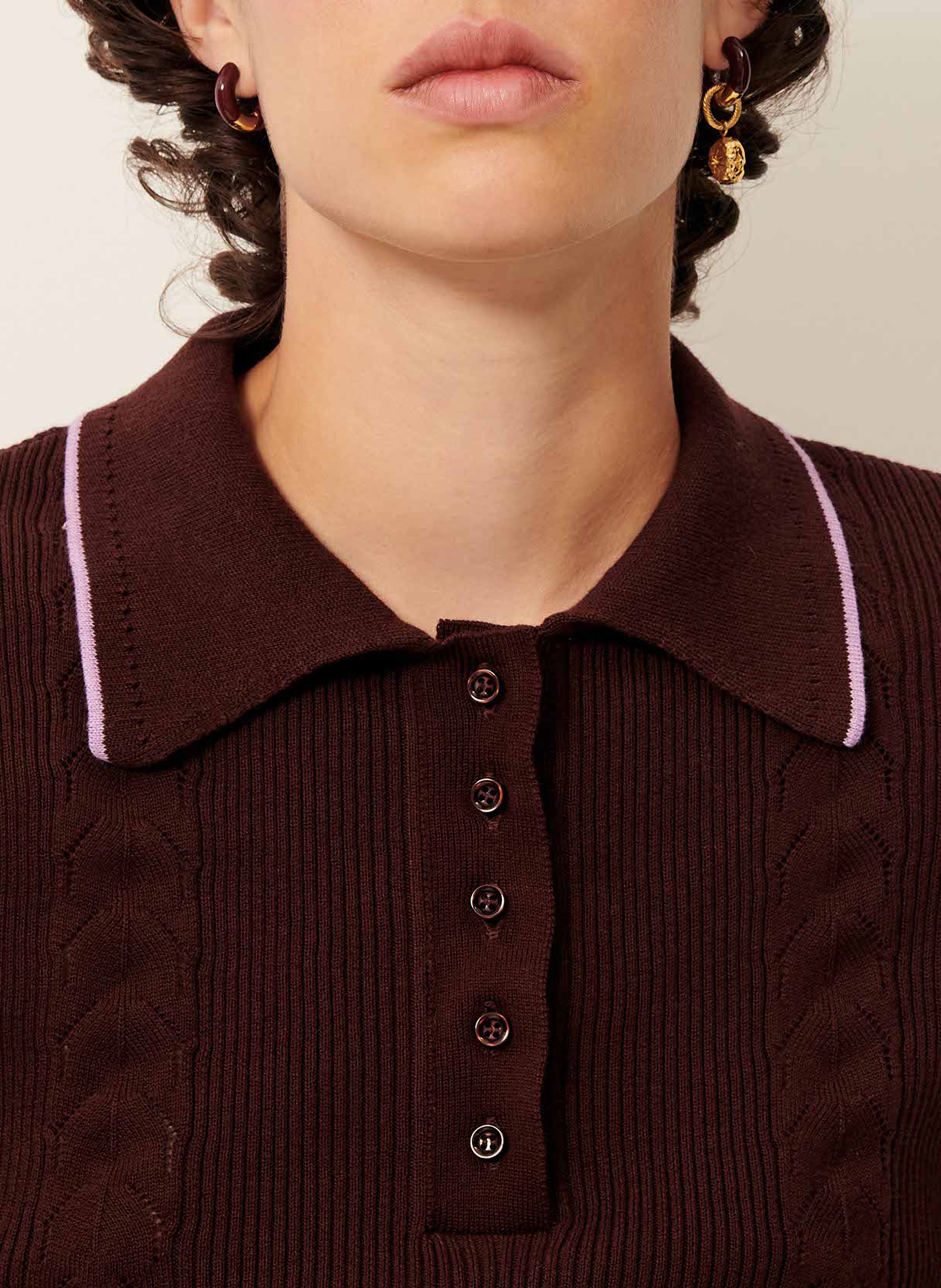 Top ciol polo en coton jodi SESSUN Marron