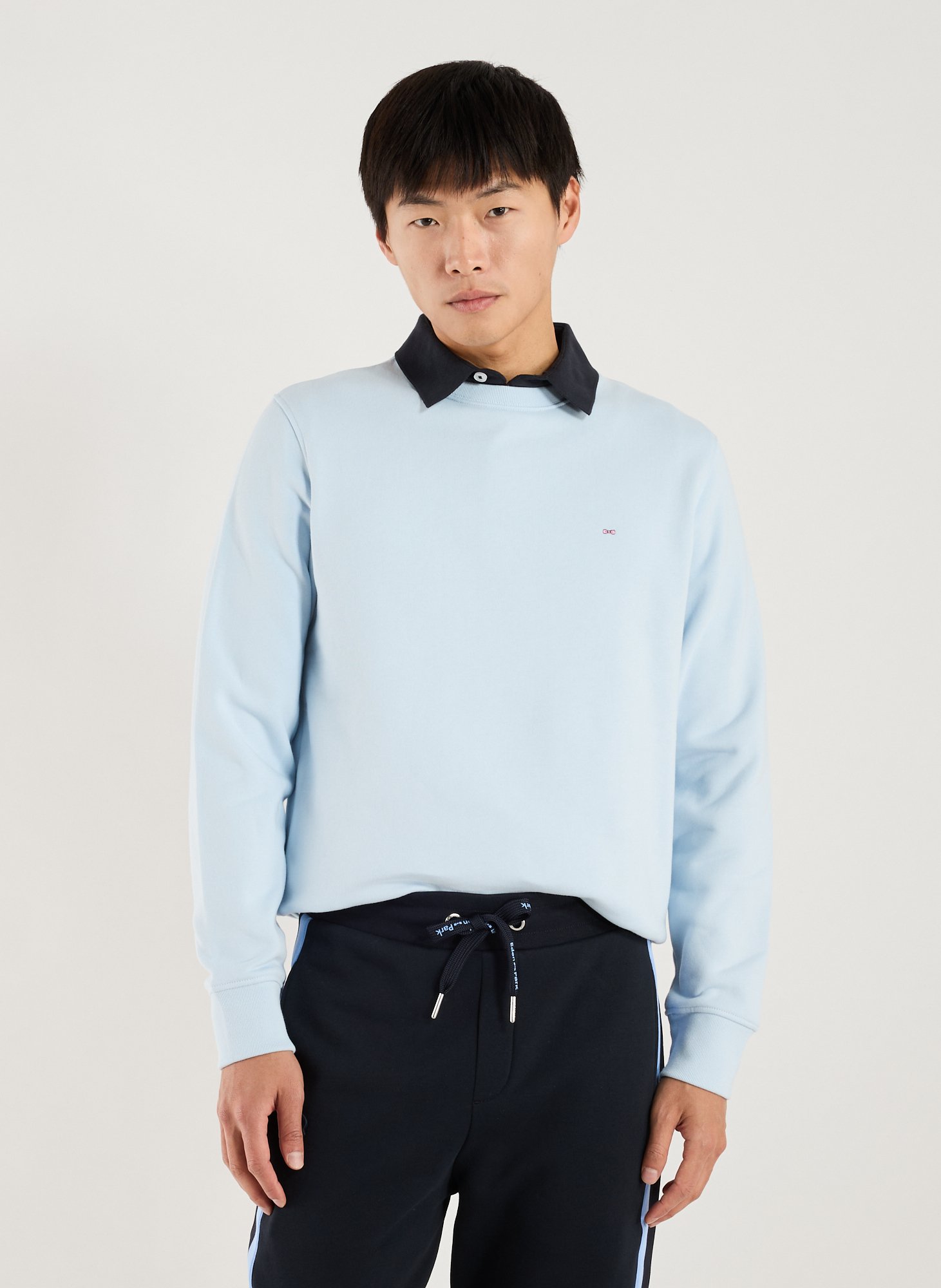 EDEN PARK Sweatshirt uni en coton Bleu