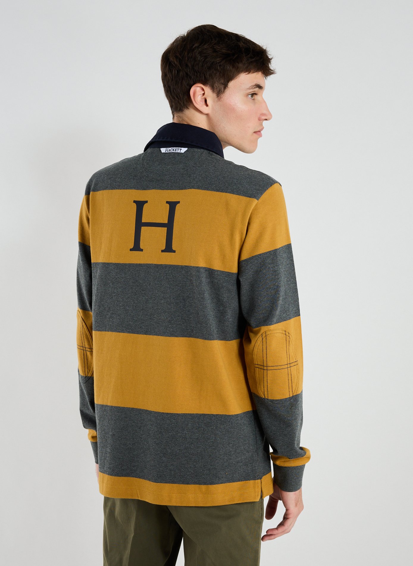 Long-sleeved cotton polo shirt HACKETT Yellow