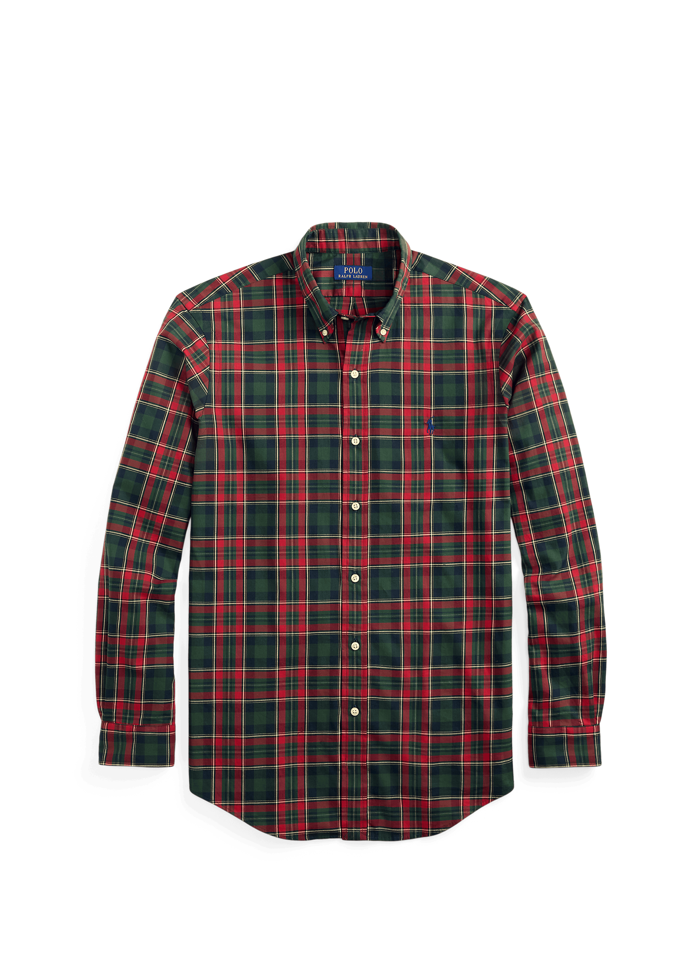 Chemise col américain à carreaux en coton POLO RALPH LAUREN Vert