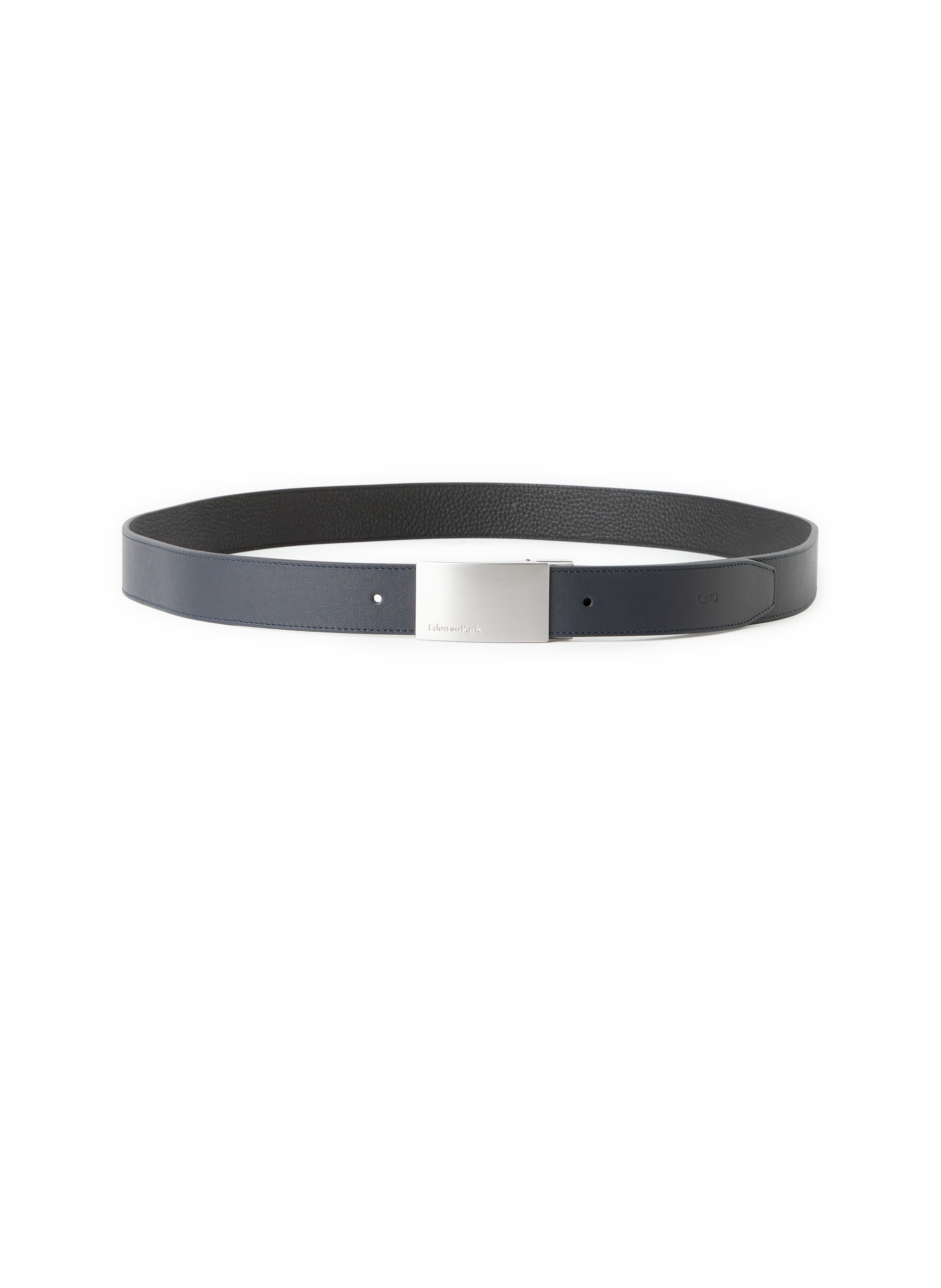 EDEN PARK Plain leather belt Black