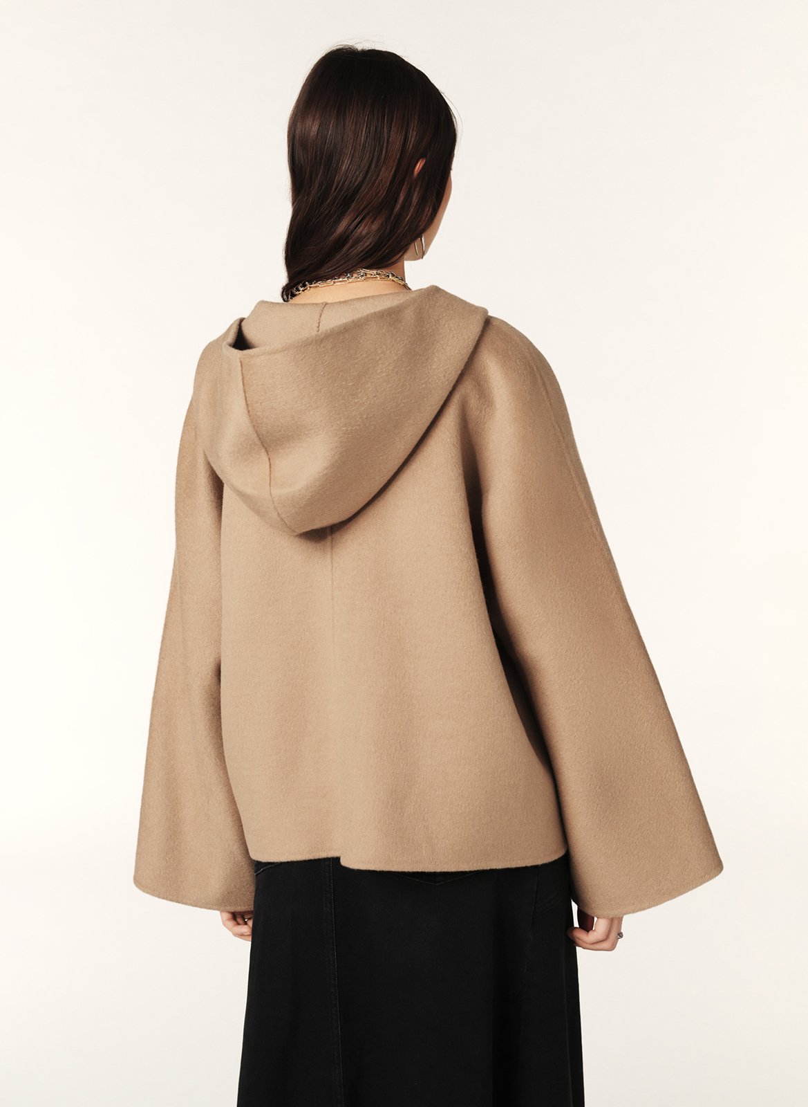 Manteau ample col montant en laine mélangée kove BA&SH Marron