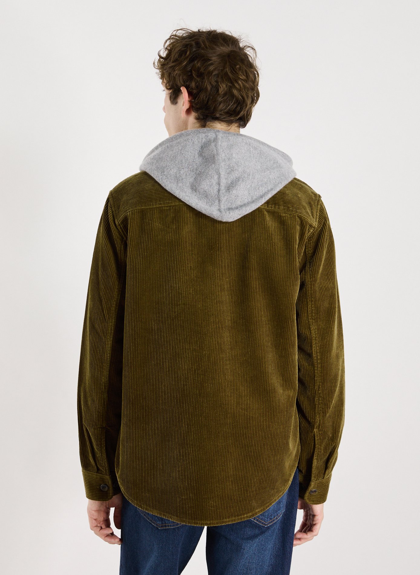 Chemise col classique manches contrastantes en coton LES DEUX Green