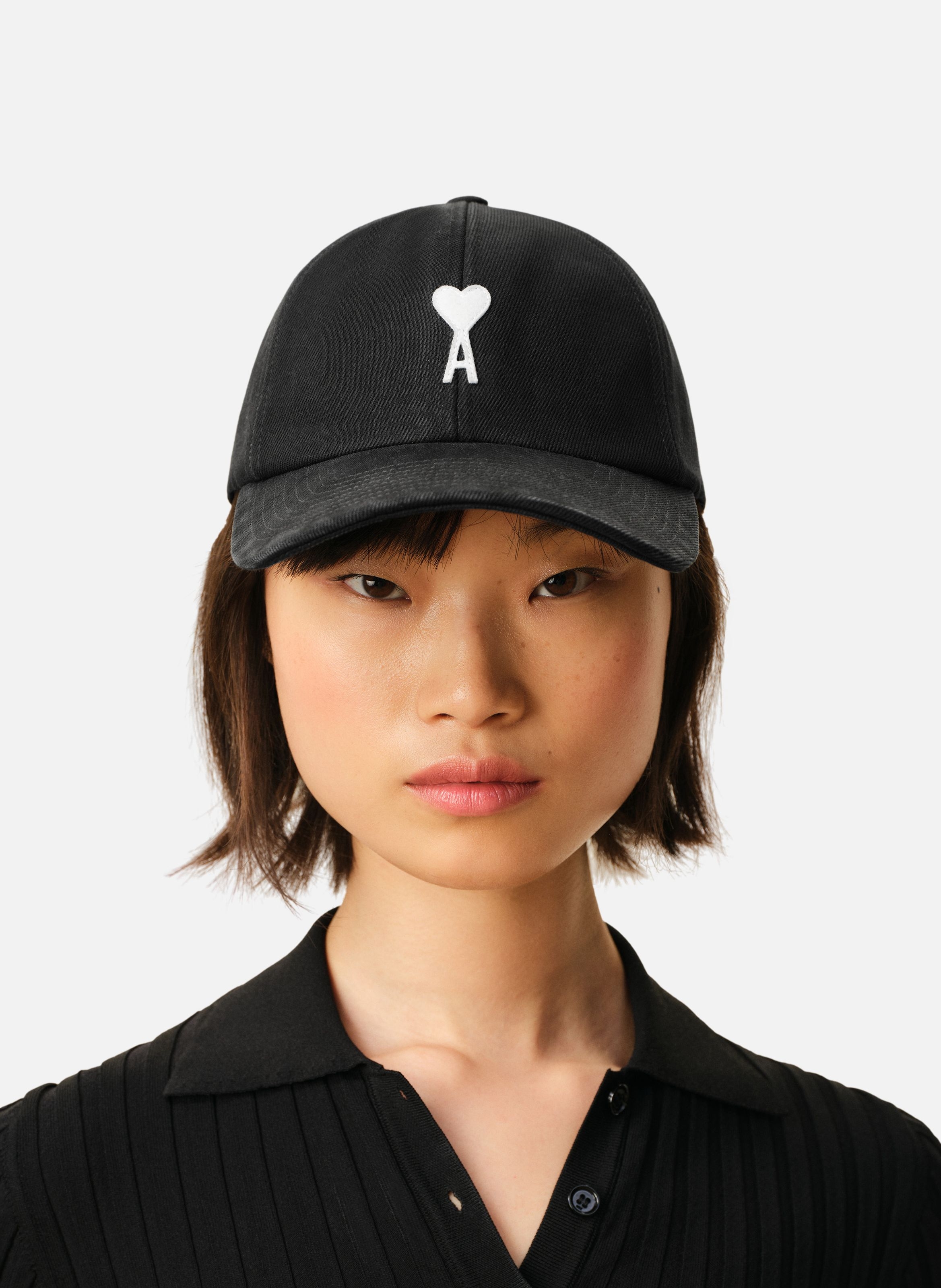 Casquette empiècement feutré ami unisexe en coton AMI PARIS Noir