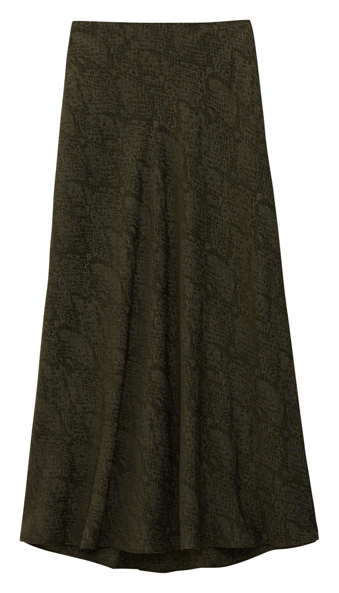 Jupe midi fluide jacquard python rista BA&SH Kaki