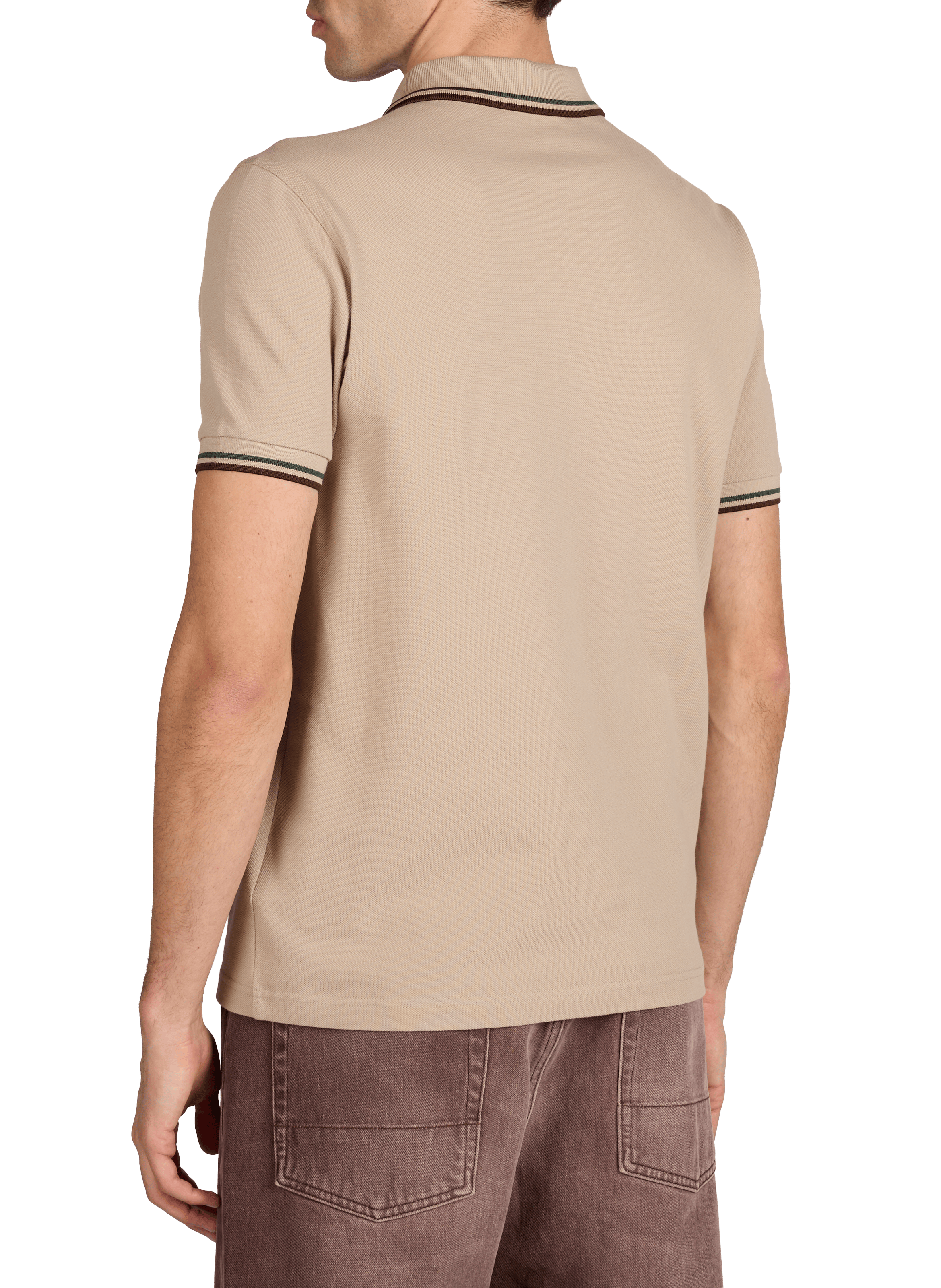 Polo à manches courtes en coton FRED PERRY Beige