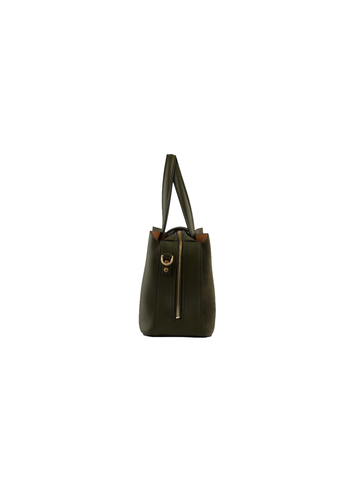 Cavalcade Daim | Sac porté épaule MM en cuir de vachette POURCHET Kaki