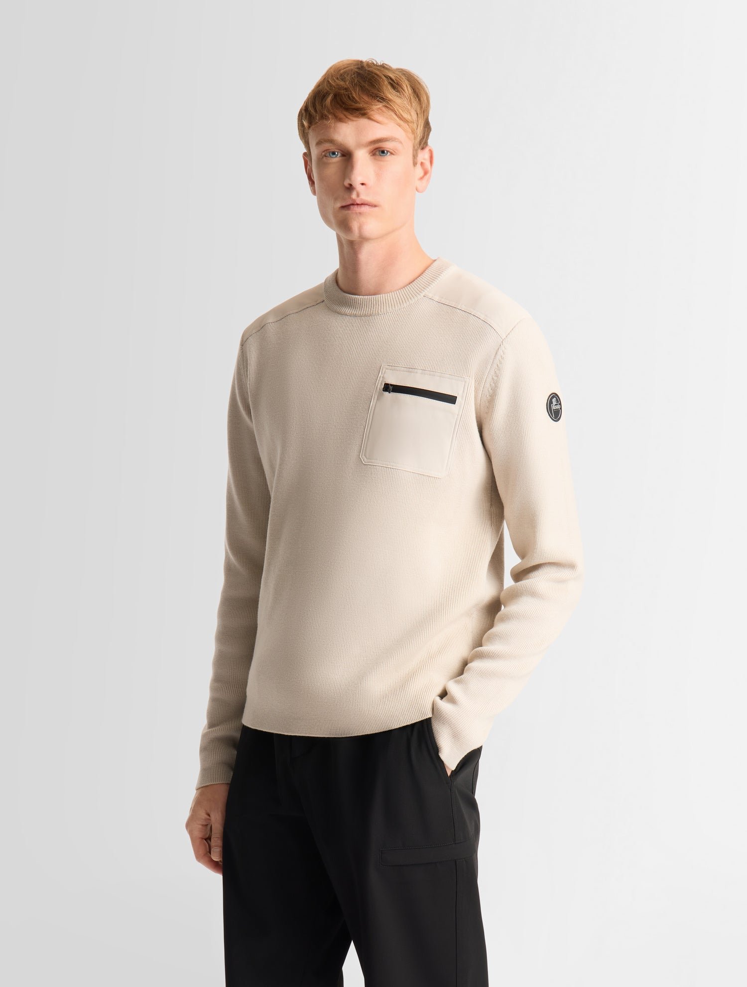 Pull tevan col rond coupe regular FUSALP Blanc