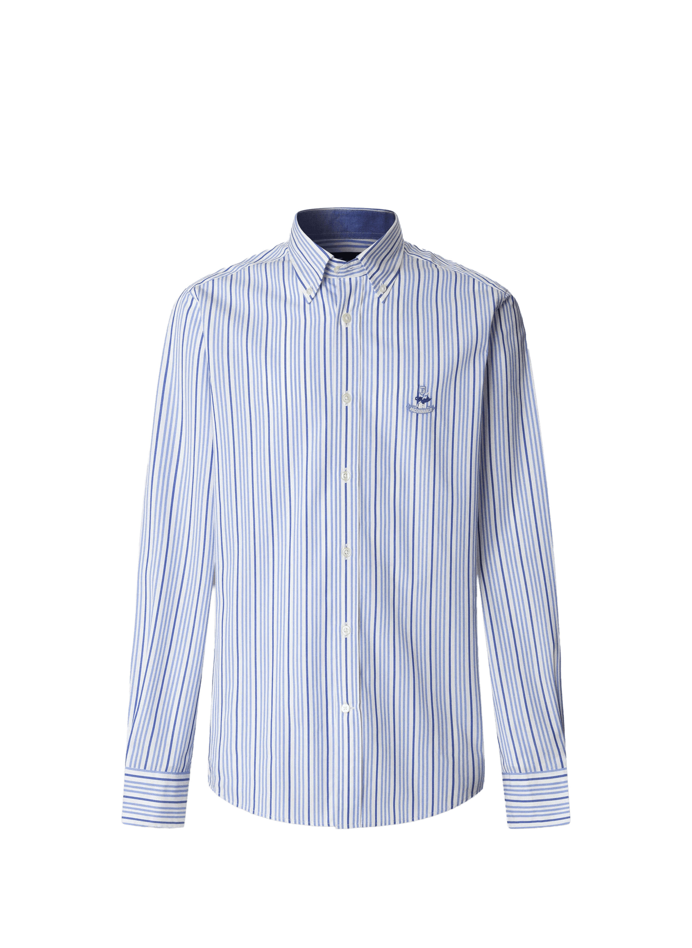 Striped shirt with American collar in cotton FACONNABLE Blue