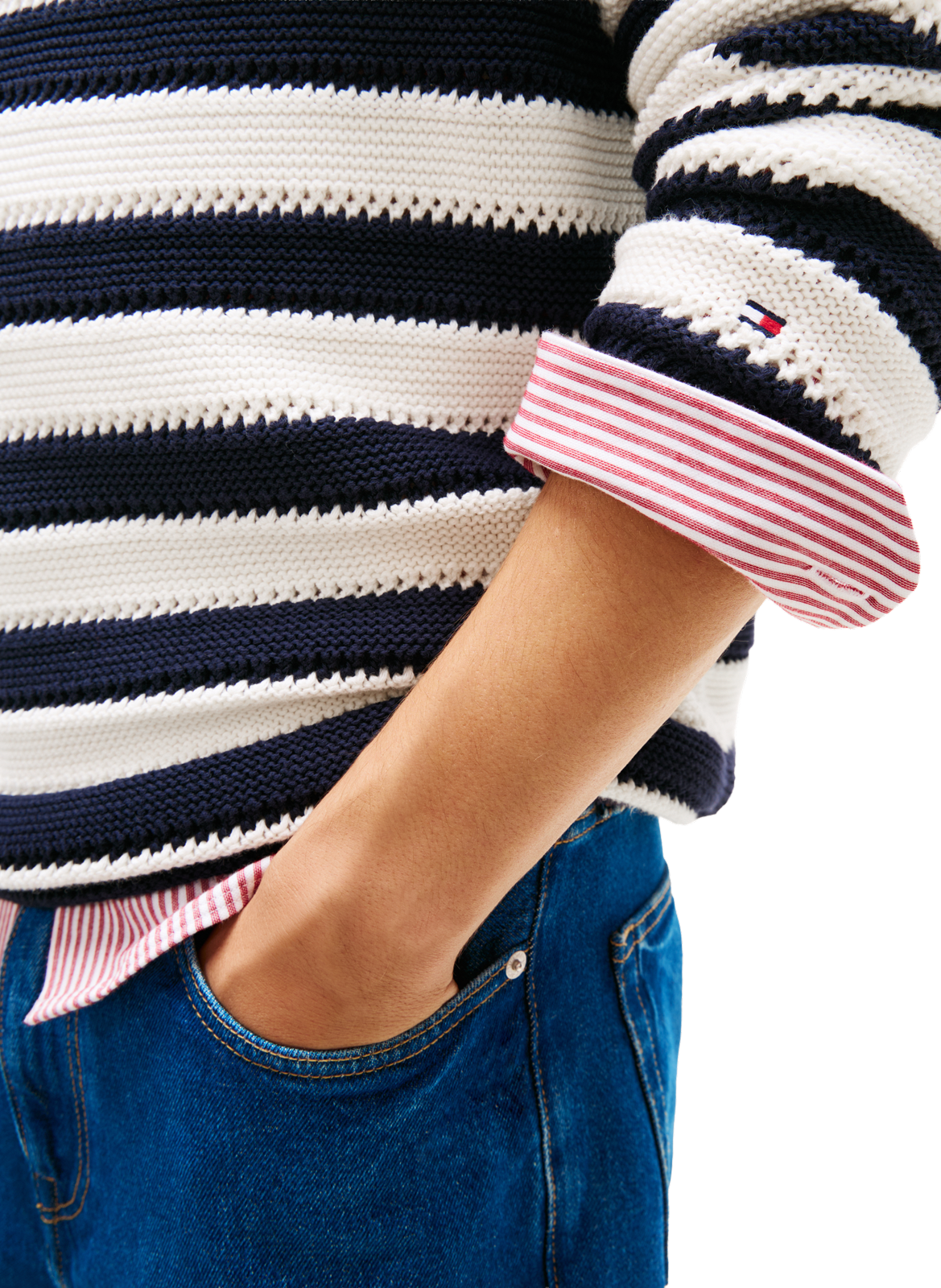 Straight Striped Cotton Sweater TOMMY HILFIGER Blue