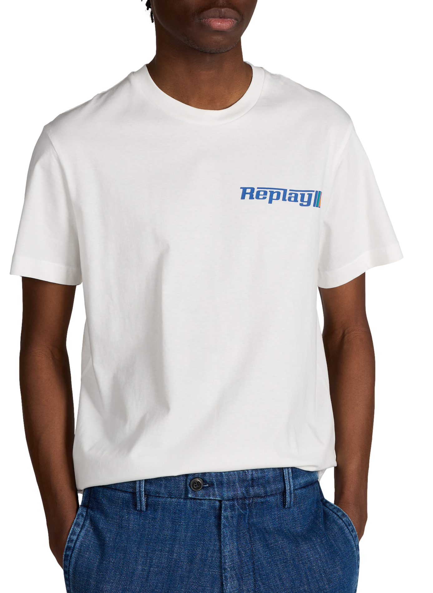 T-shirt droit à logo en coton REPLAY