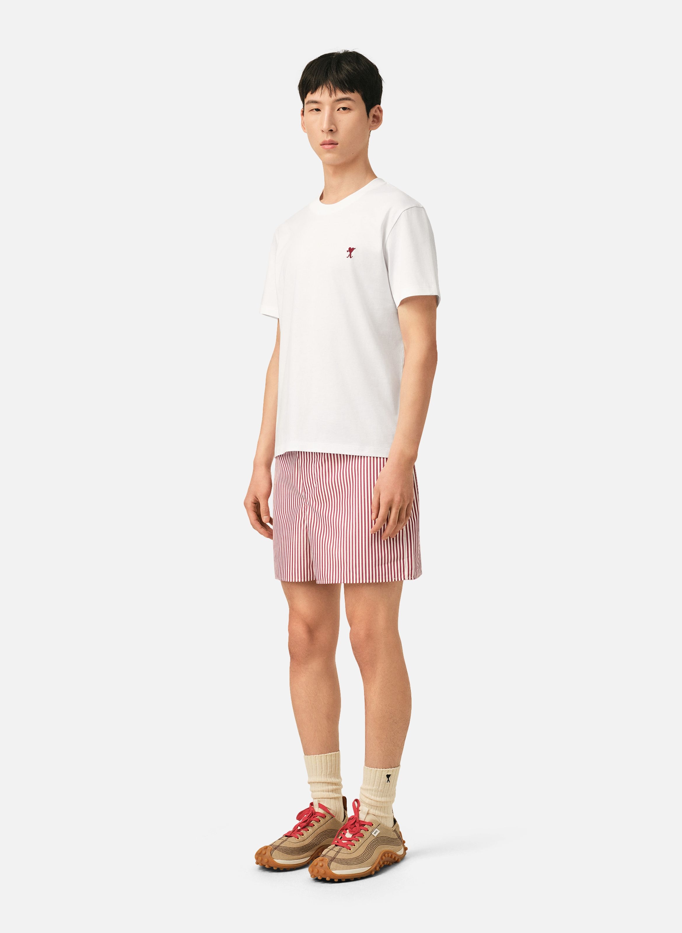 T-shirt ami de coeur en coton AMI PARIS Blanc